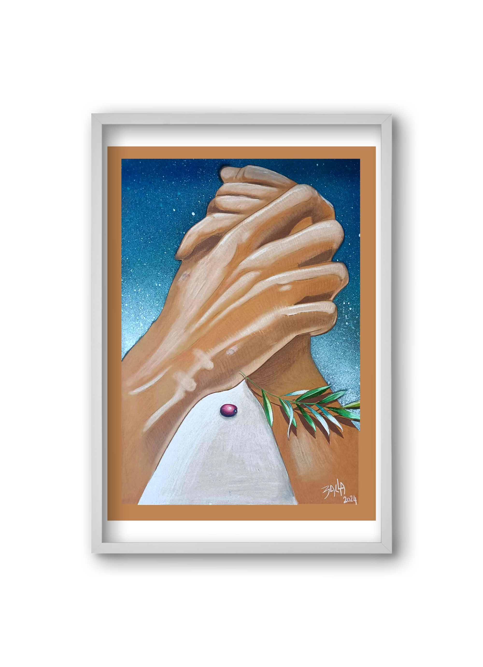 peace, 20x30 cm (20x30 cm), Fehér keret