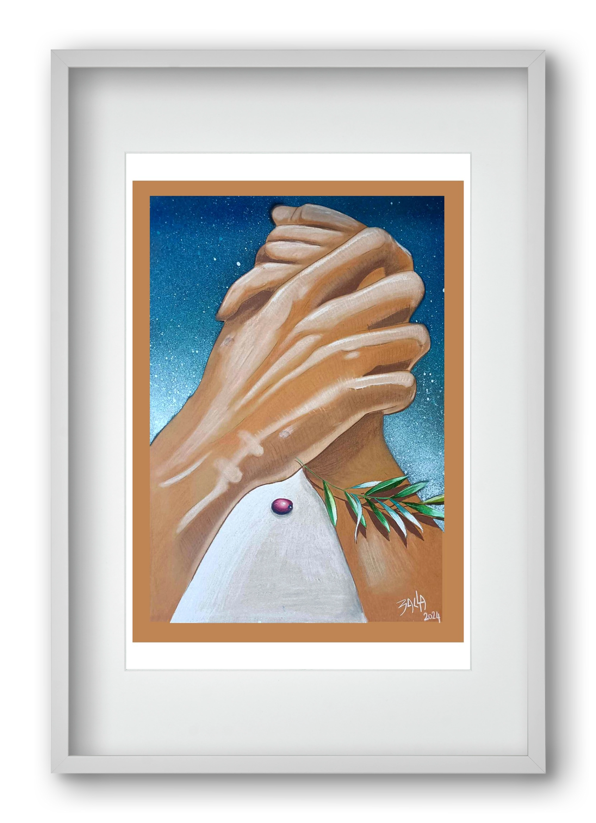 peace, 40x60 cm (30x45 cm), Fehér keret, paszpartuval