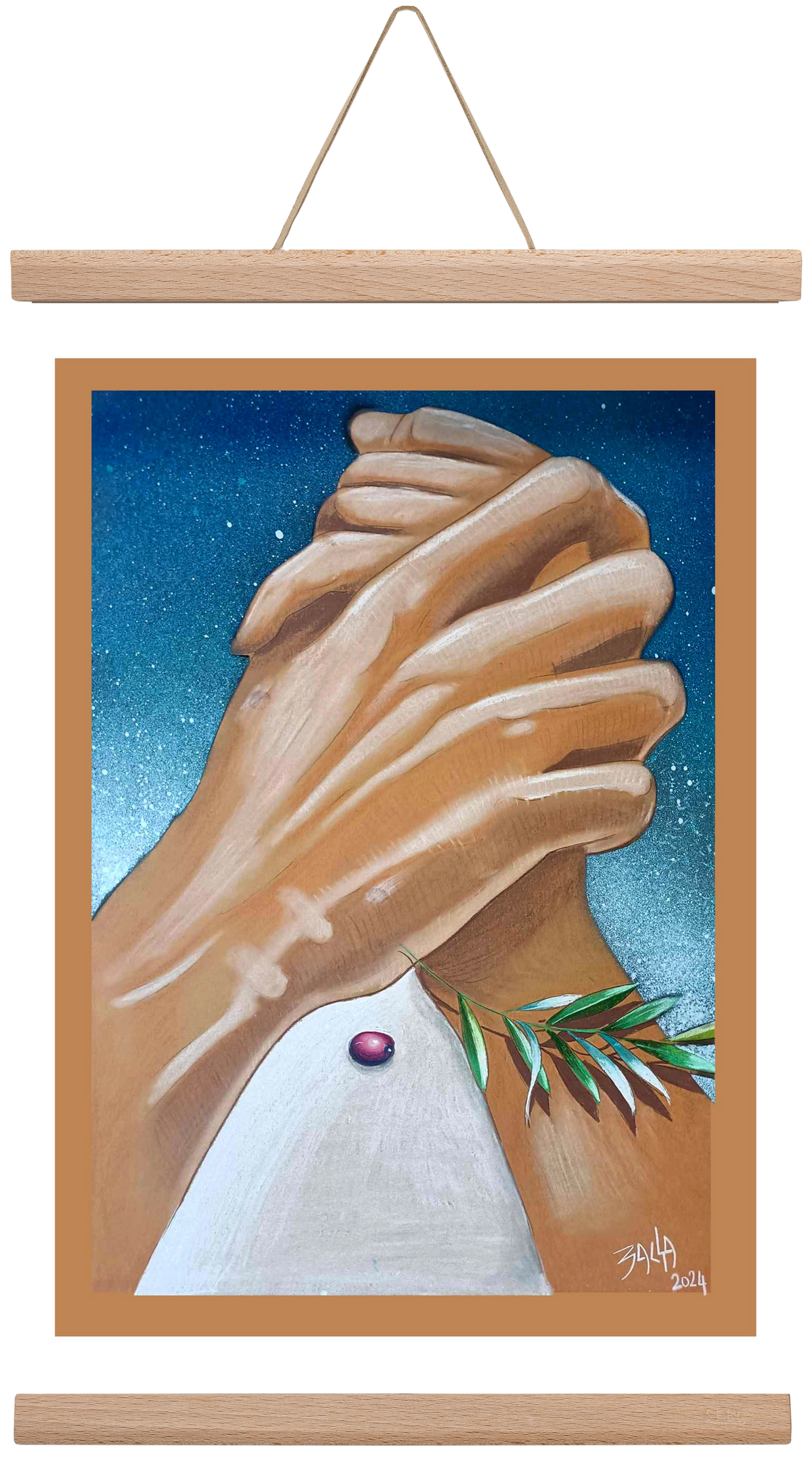 peace, 30x45 cm (30x45 cm), Tölgy akasztó