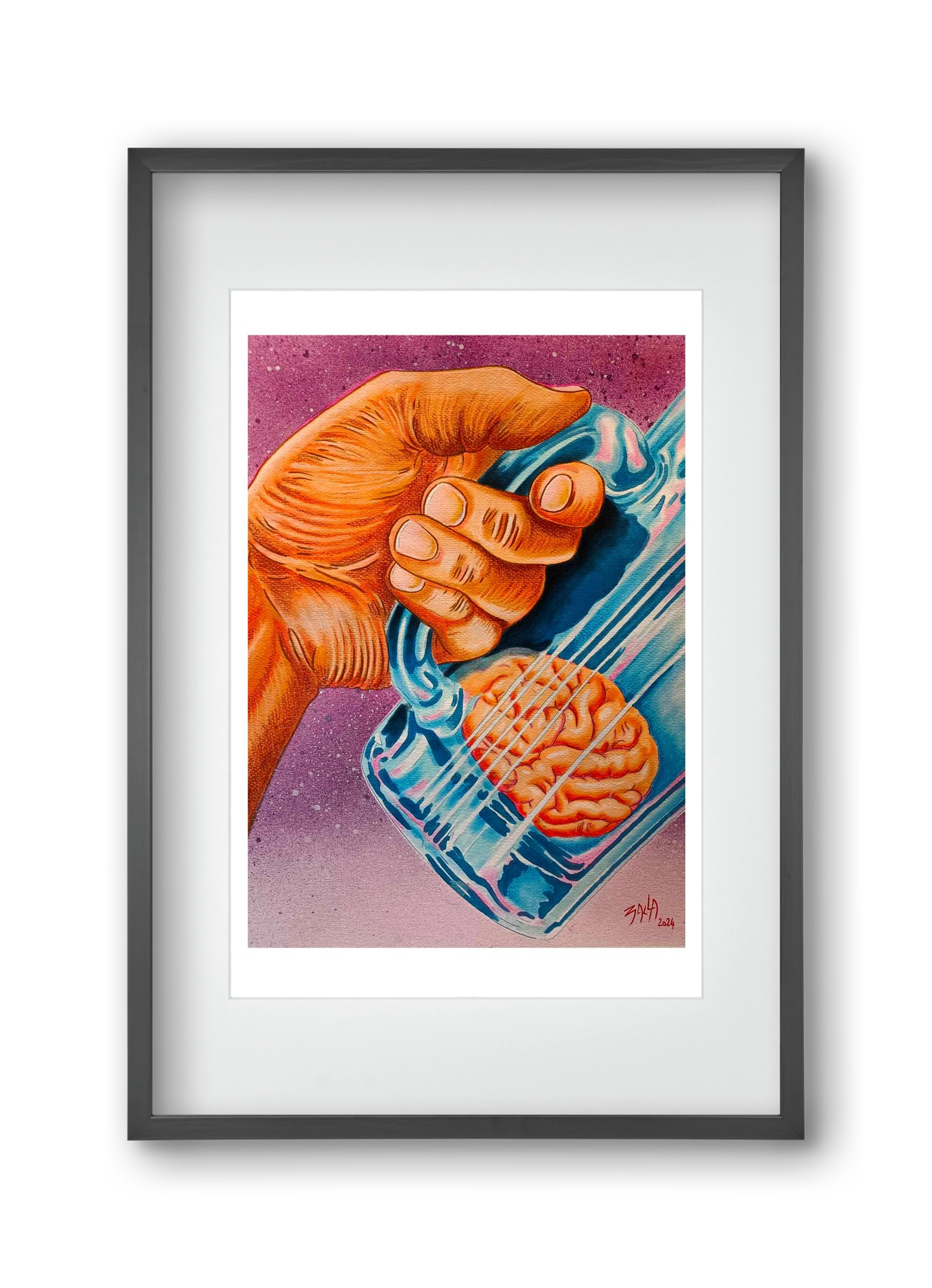 beer, 30x45 cm (20x30 cm), Fekete keret, paszpartuval