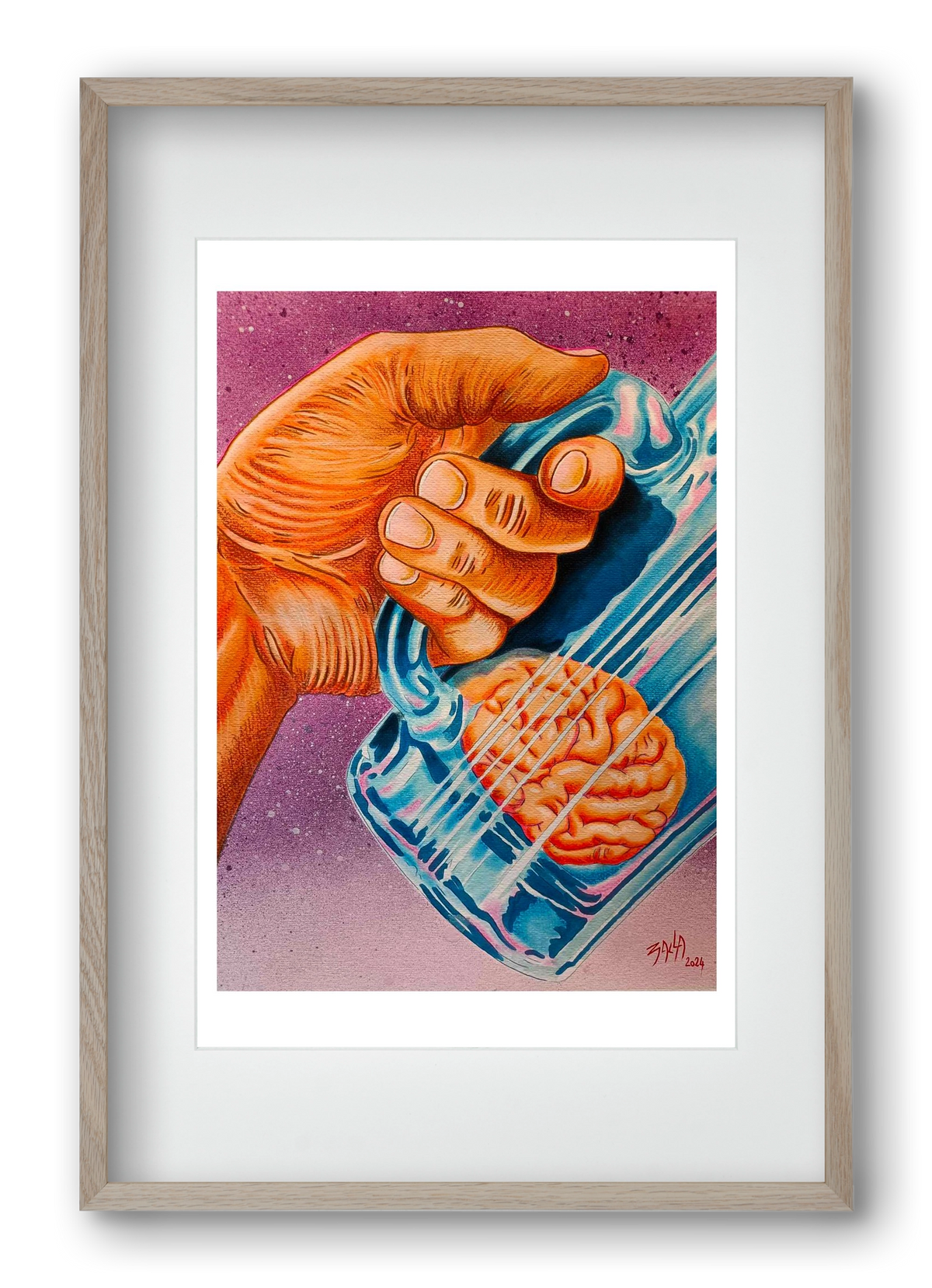 beer, 40x60 cm (30x45 cm), Tölgy keret, paszpartuval
