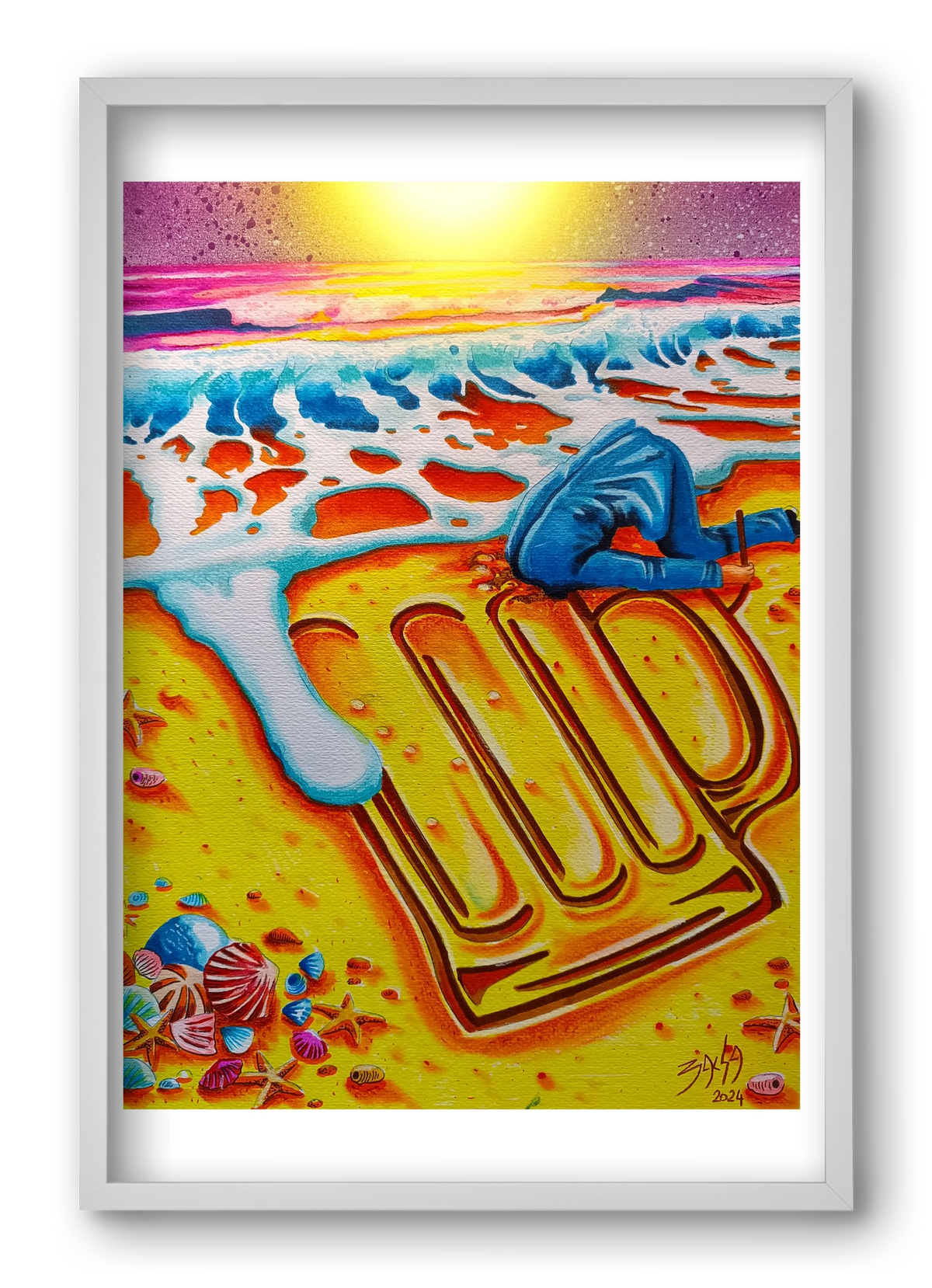 beer II., 40x60 cm (40x60 cm), Fehér keret