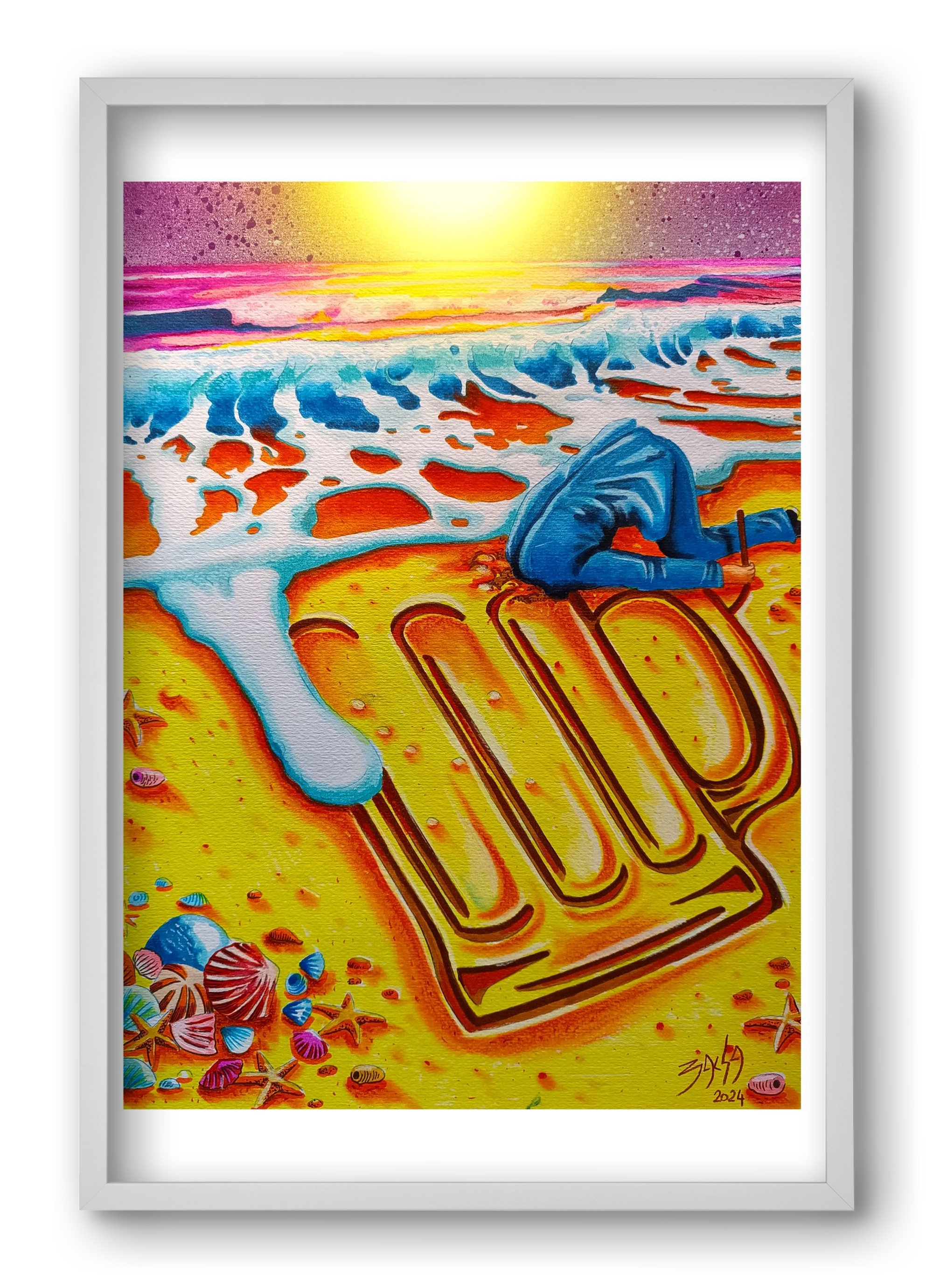 beer II., 40x60 cm (40x60 cm), Fehér keret