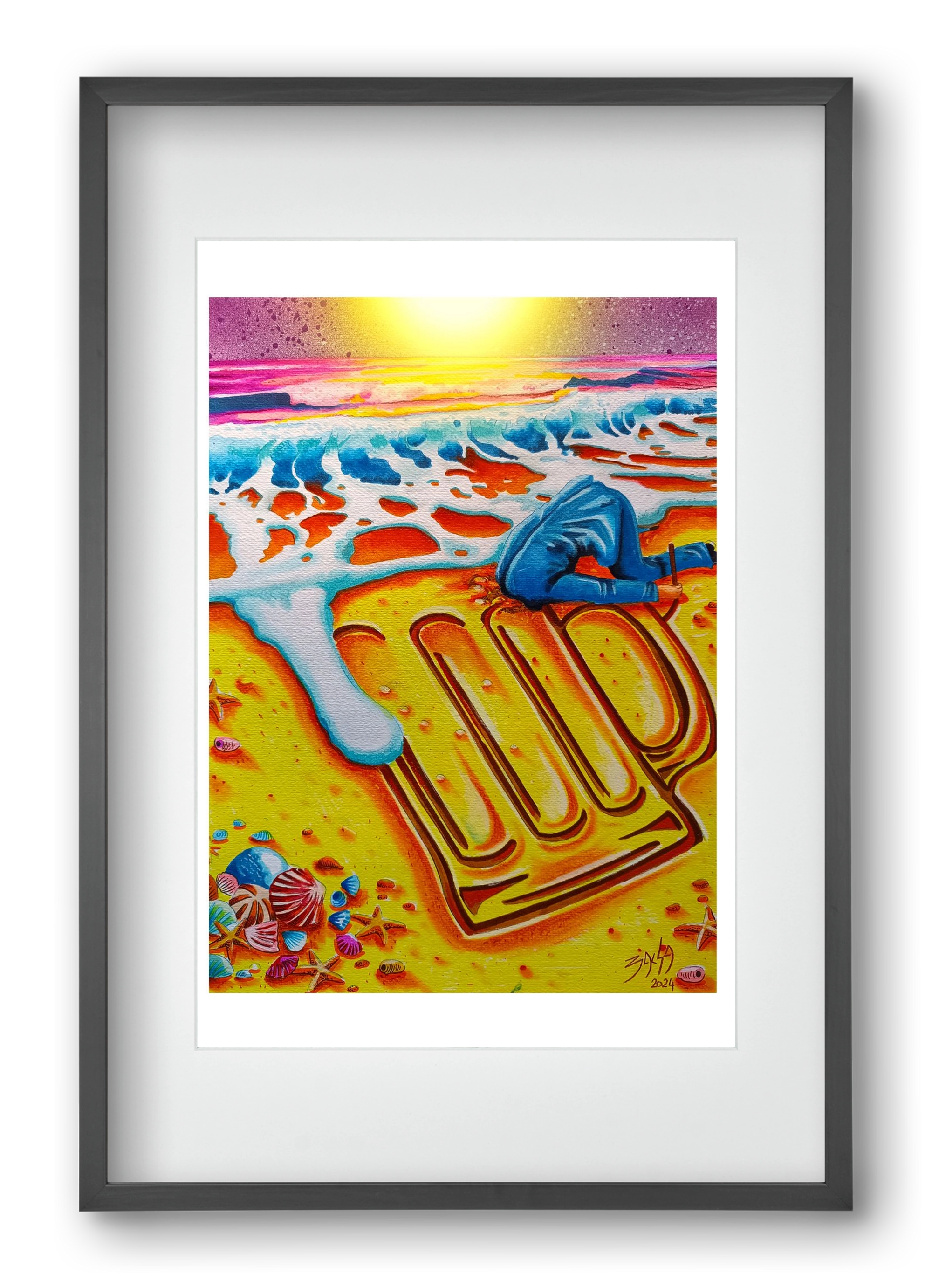 beer II., 40x60 cm (30x45 cm), Fekete keret, paszpartuval