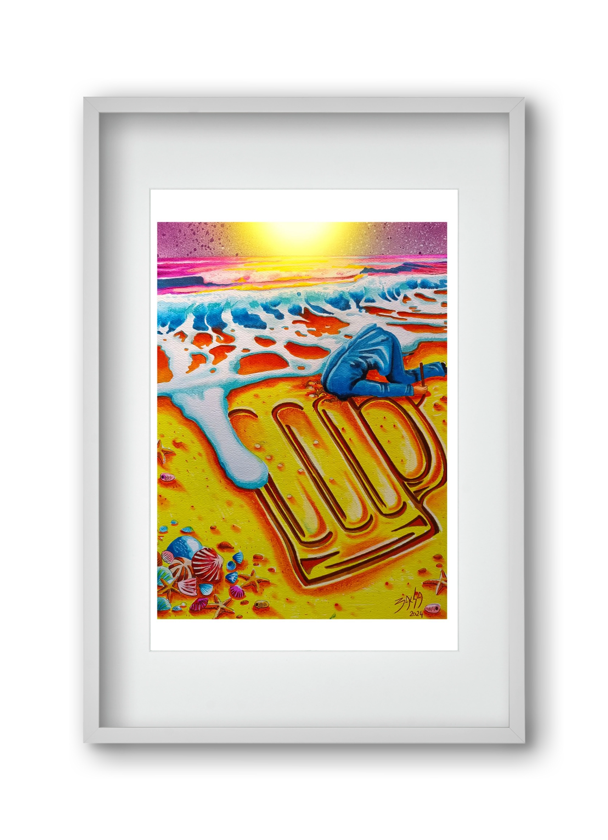 beer II., 30x45 cm (20x30 cm), Fehér keret, paszpartuval