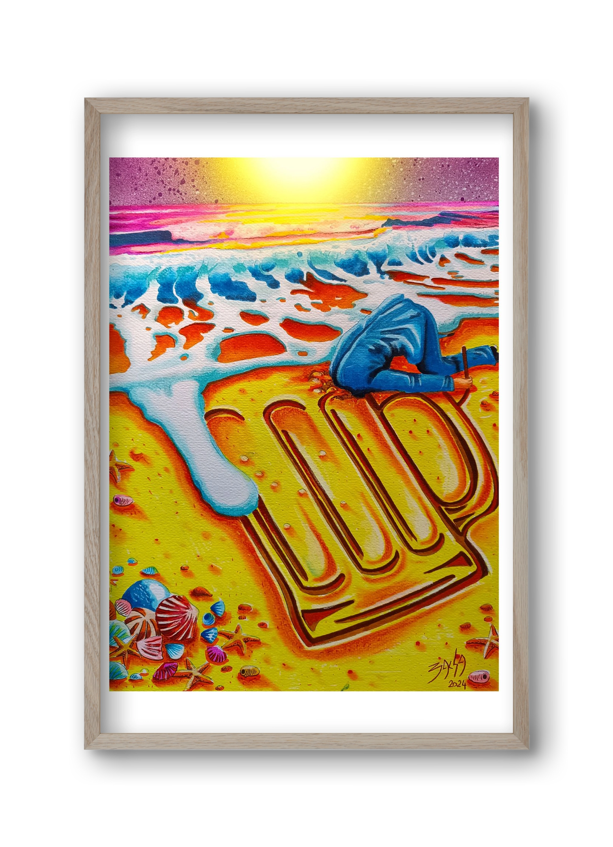 beer II., 30x45 cm (30x45 cm), Tölgy keret
