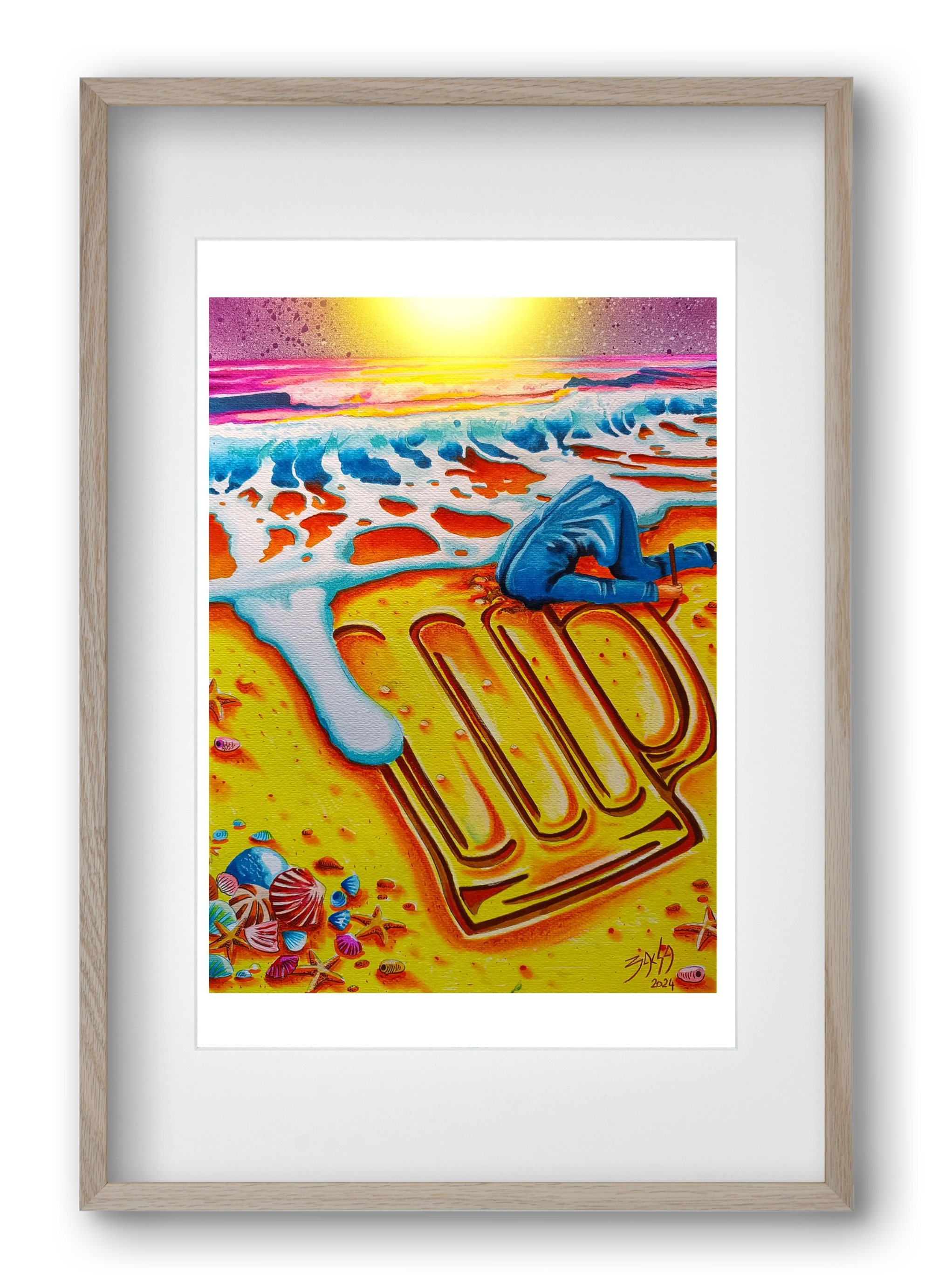 beer II., 40x60 cm (30x45 cm), Tölgy keret, paszpartuval