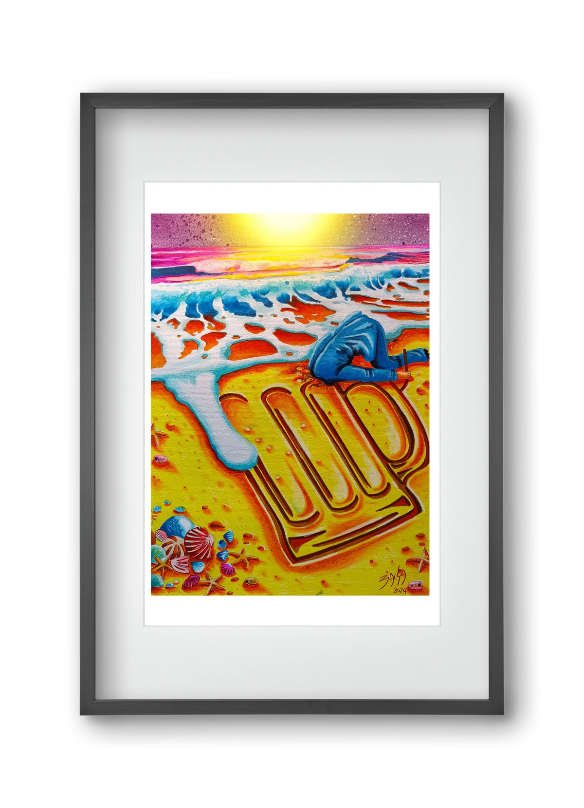 beer II., 30x45 cm (20x30 cm), Fekete keret, paszpartuval