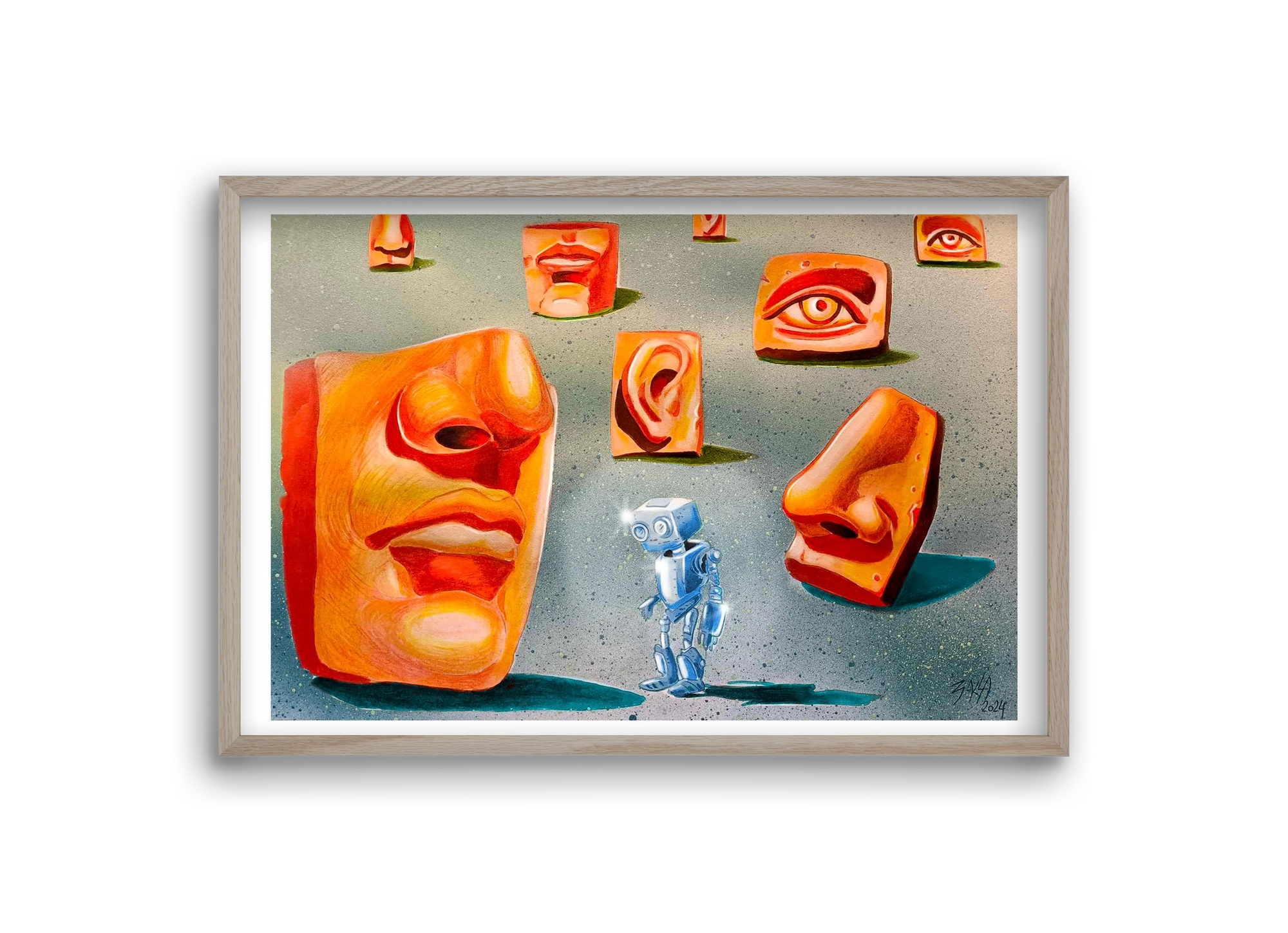 Útvesztő, 30x20 cm (30x20 cm), Tölgy keret