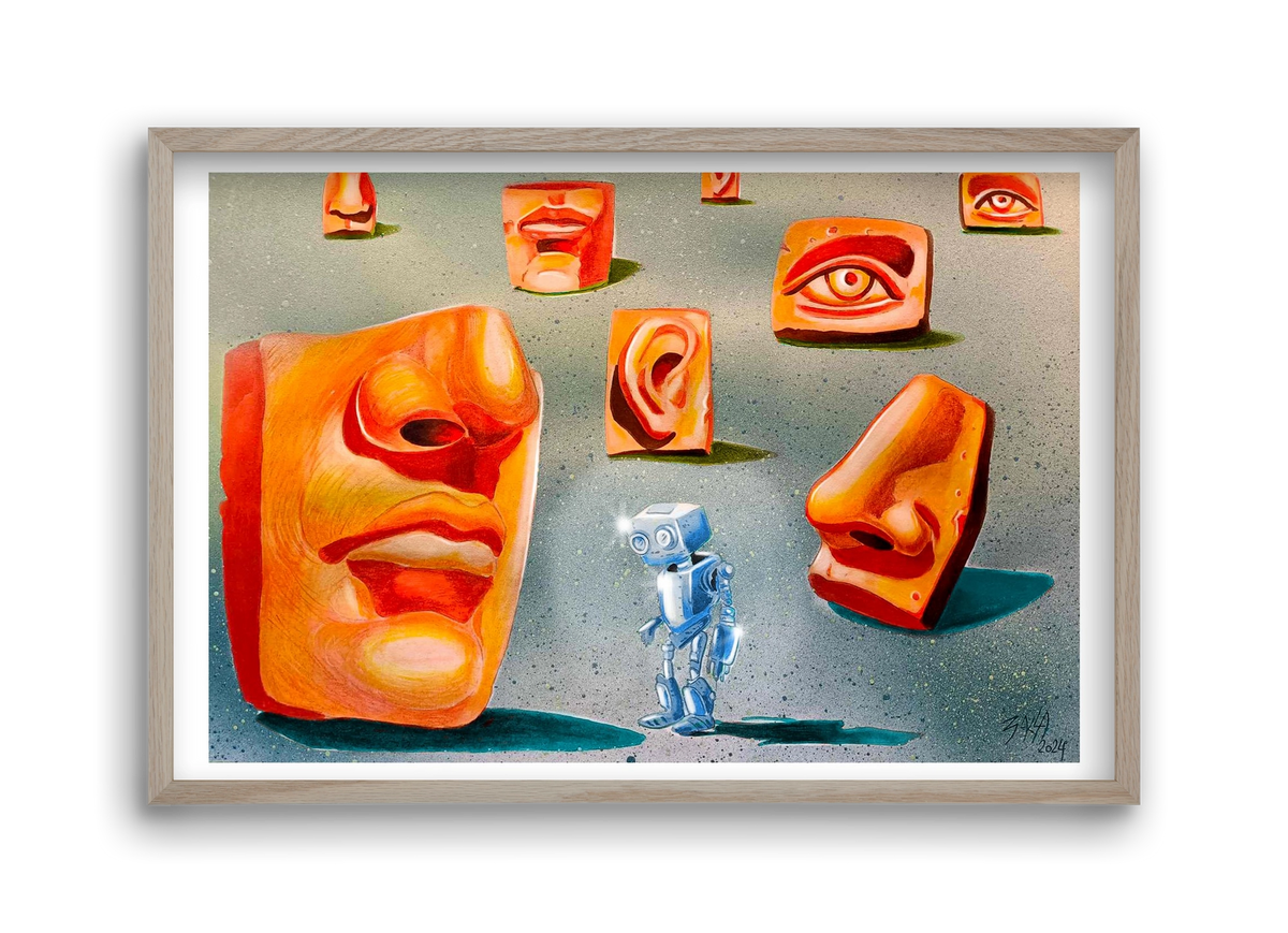 Útvesztő, 45x30 cm (45x30 cm), Tölgy keret