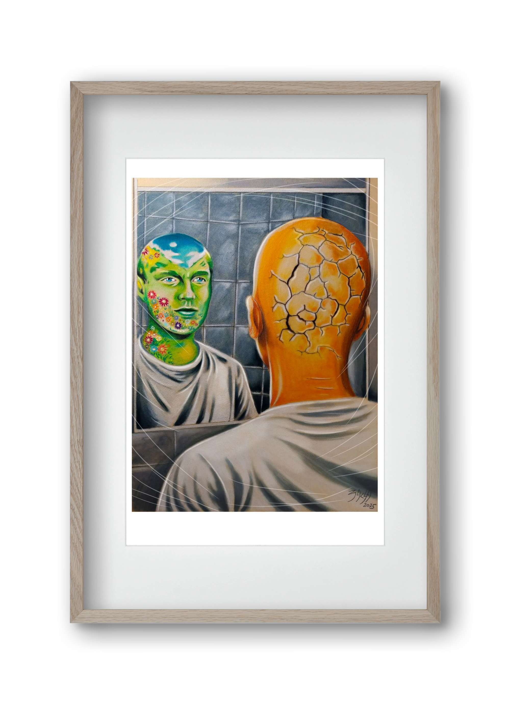 mirror, 30x45 cm (20x30 cm), Tölgy keret, paszpartuval