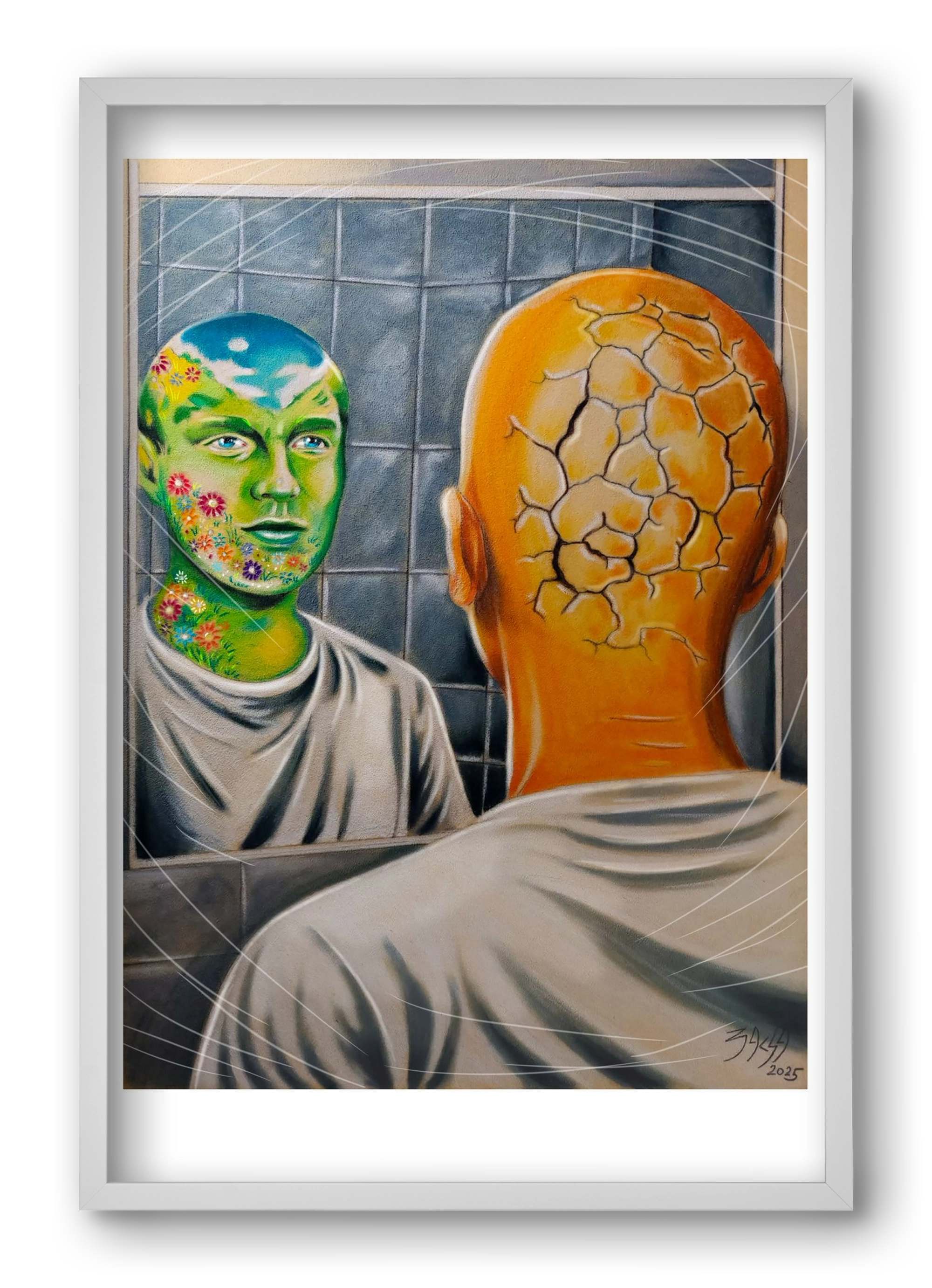 mirror, 40x60 cm (40x60 cm), Fehér keret
