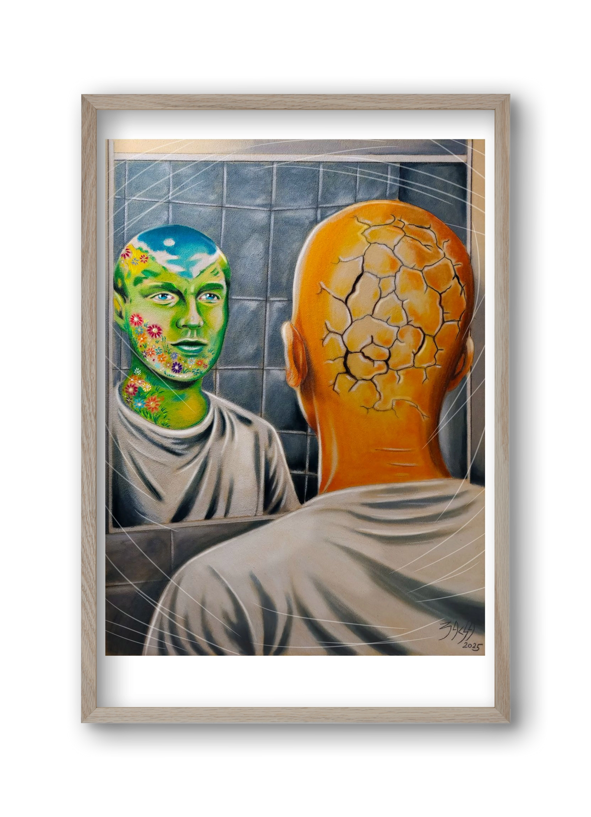mirror, 30x45 cm (30x45 cm), Tölgy keret