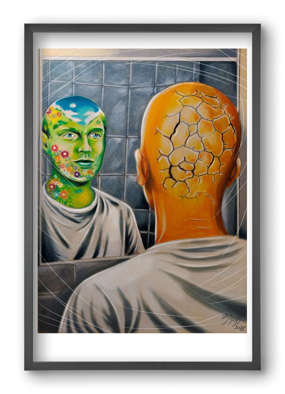 mirror, 40x60 cm (40x60 cm), Fekete keret