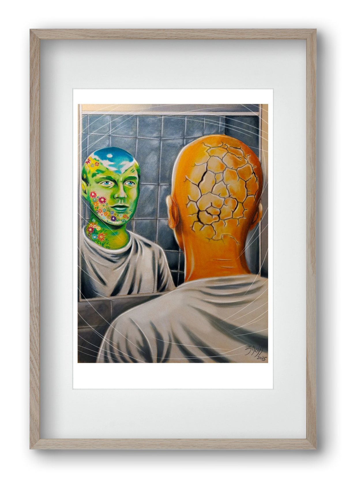mirror, 40x60 cm (30x45 cm), Tölgy keret, paszpartuval