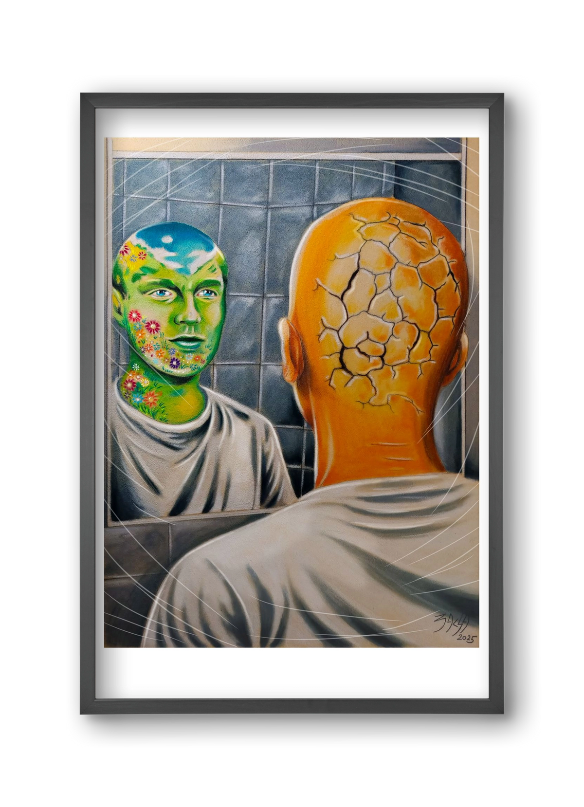 mirror, 30x45 cm (30x45 cm), Fekete keret
