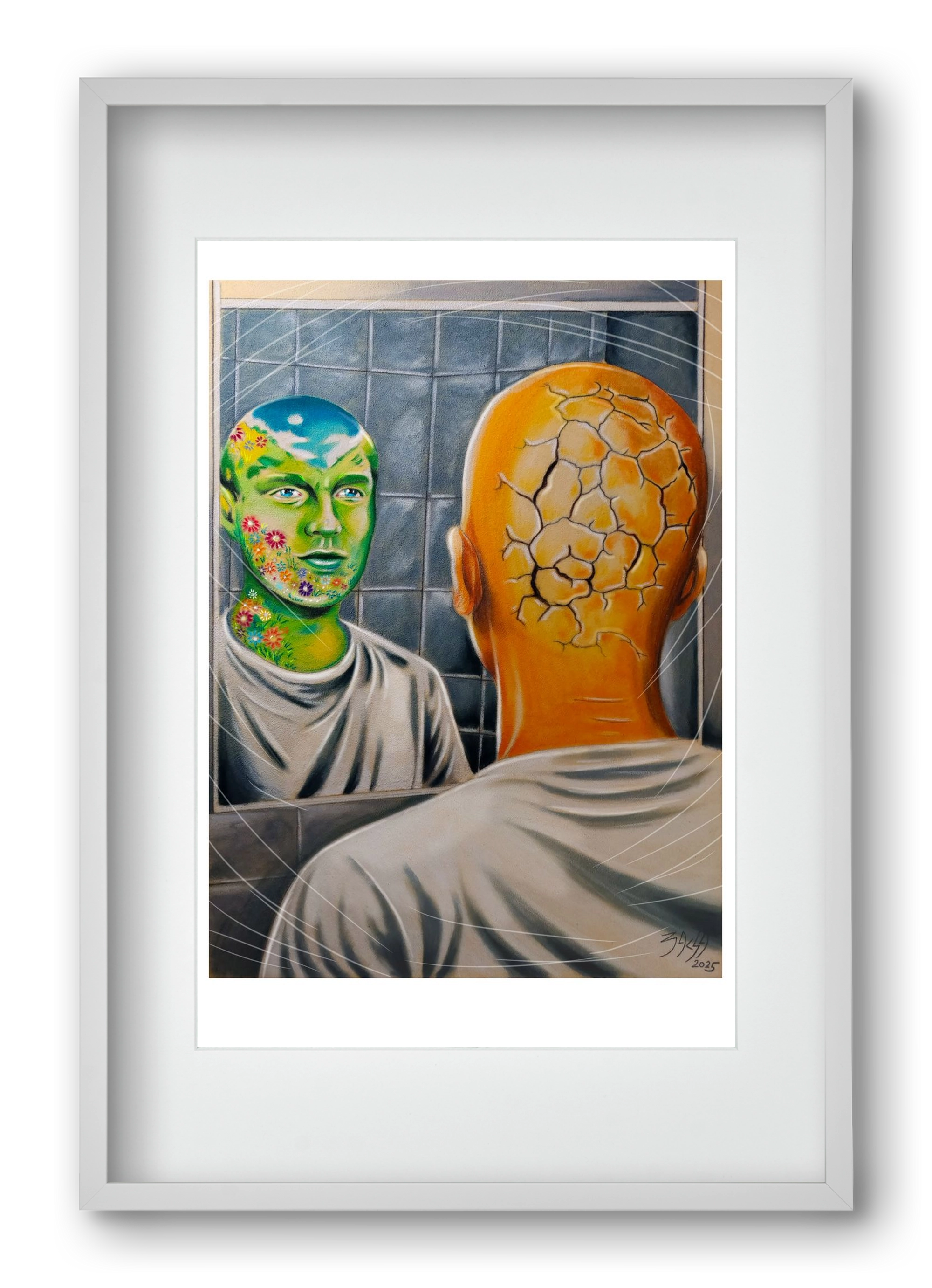 mirror, 40x60 cm (30x45 cm), Fehér keret, paszpartuval