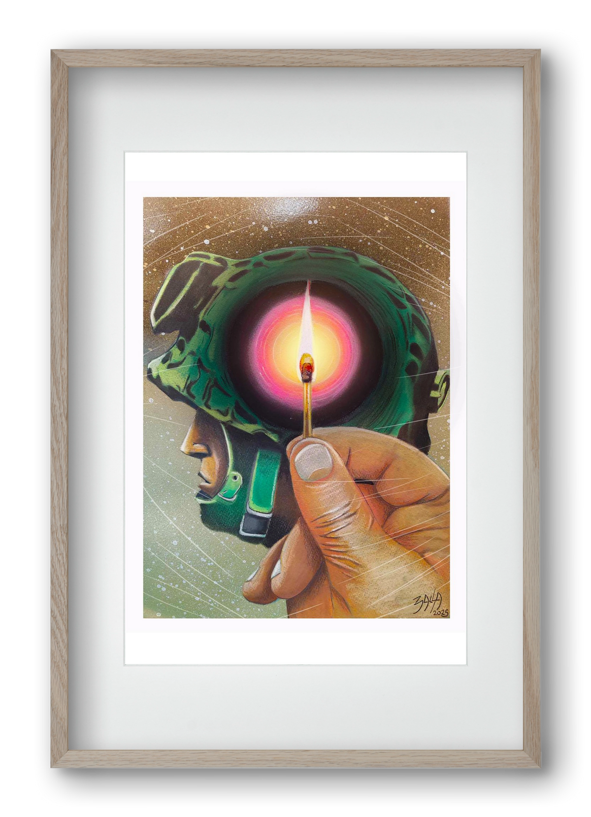 fény, 40x60 cm (30x45 cm), Tölgy keret, paszpartuval