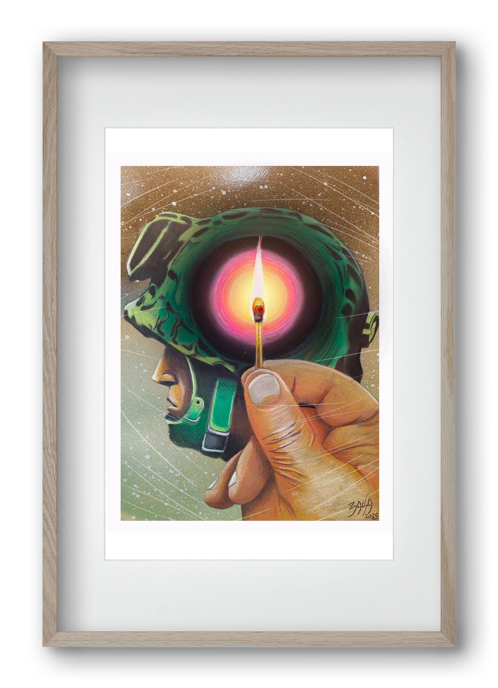 fény, 40x60 cm (30x45 cm), Tölgy keret, paszpartuval