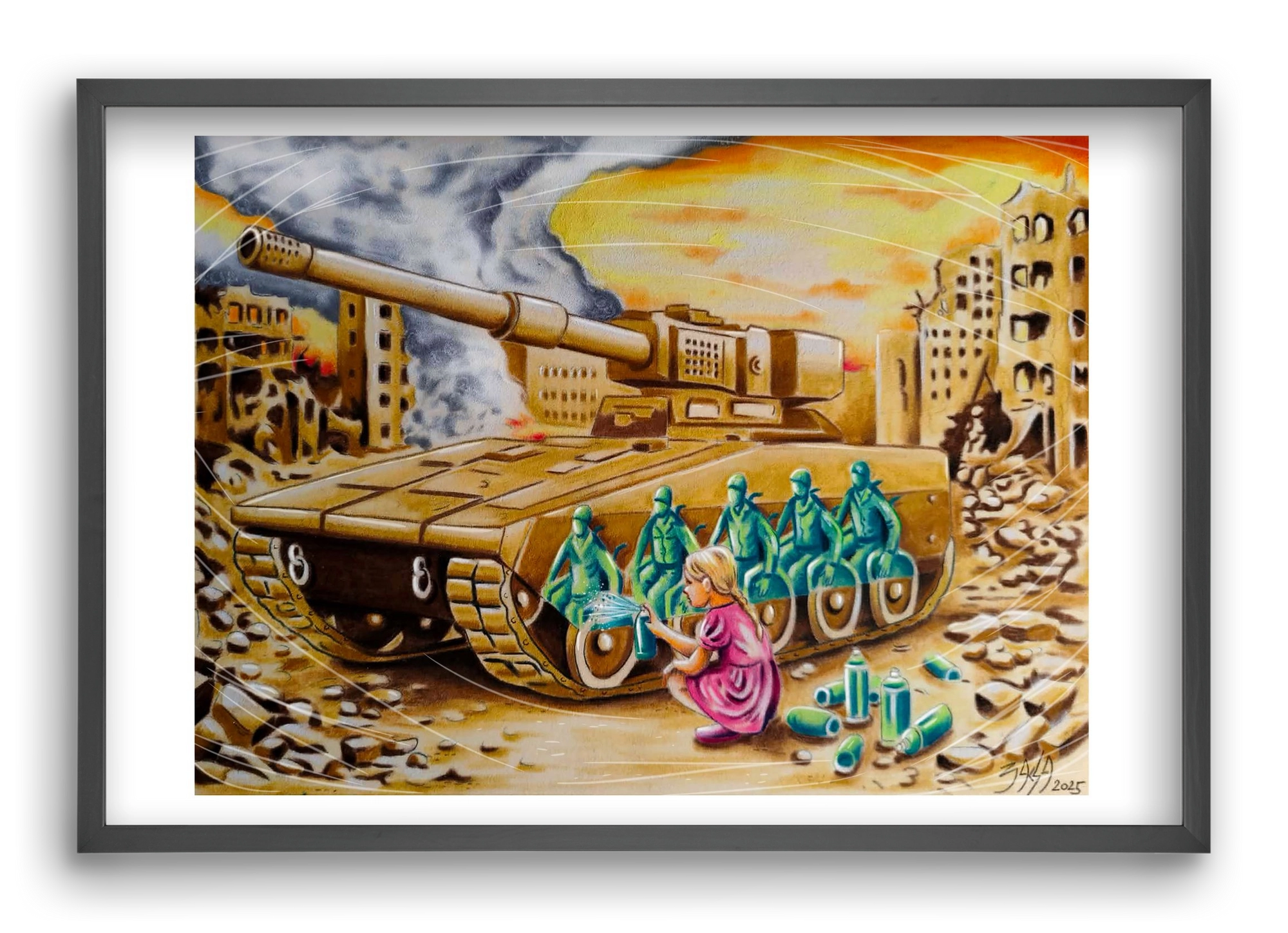 graffiti, 60x40 cm (60x40 cm), Fekete keret