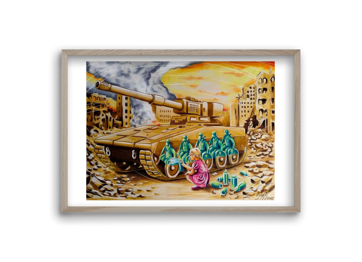 graffiti, 30x20 cm (30x20 cm), Tölgy keret