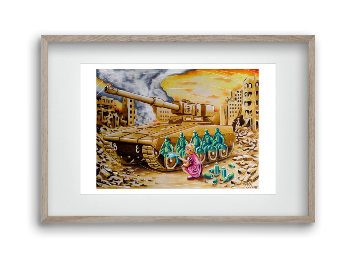 graffiti, 45x30 cm (30x20 cm), Tölgy keret, paszpartuval