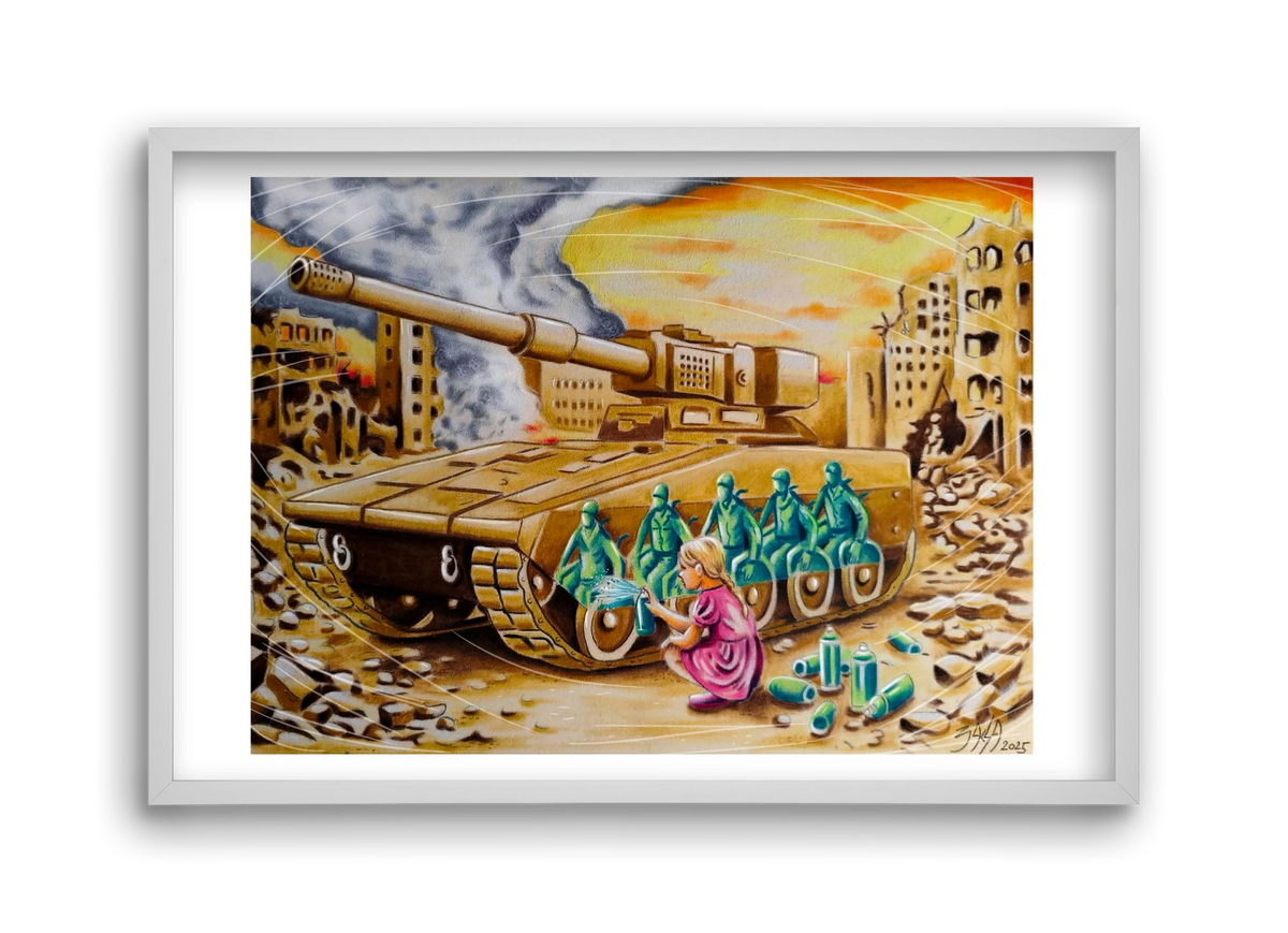 graffiti, 45x30 cm (45x30 cm), Fehér keret