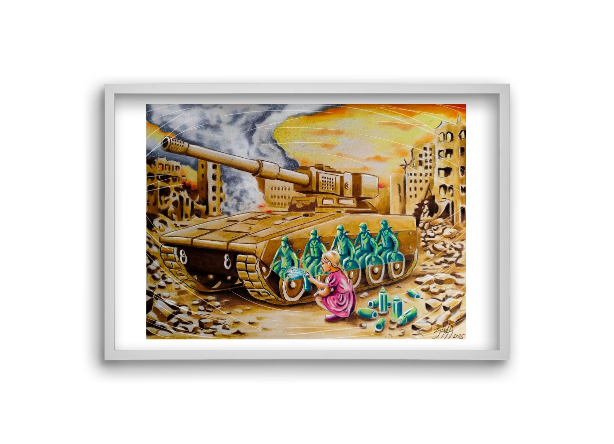 graffiti, 30x20 cm (30x20 cm), Fehér keret