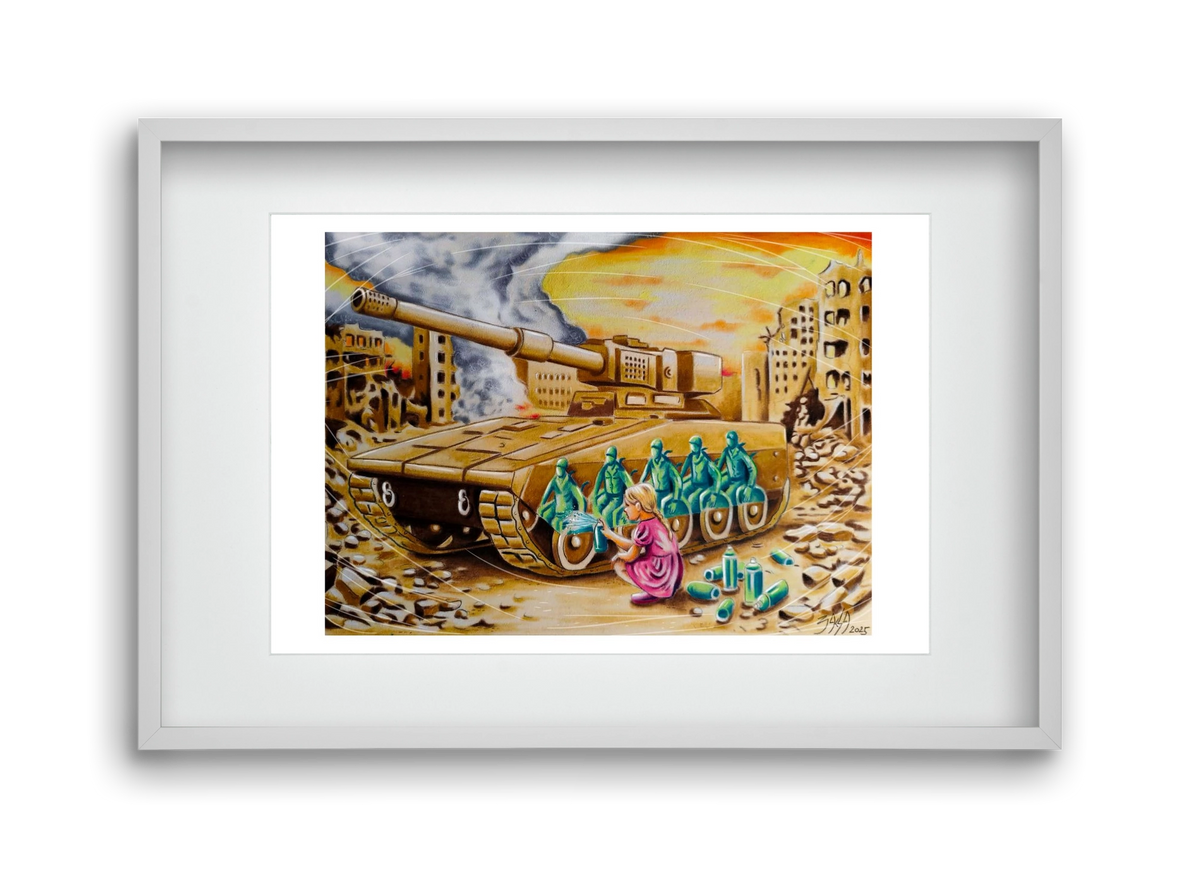 graffiti, 45x30 cm (30x20 cm), Fehér keret, paszpartuval