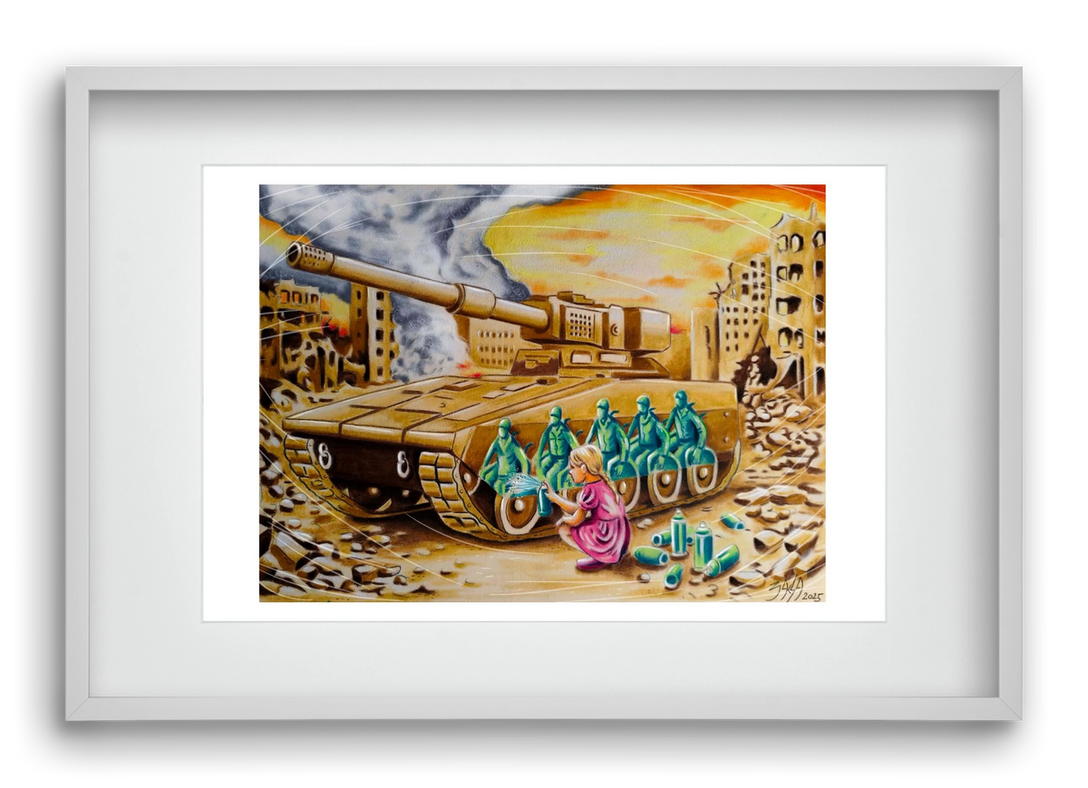 graffiti, 60x40 cm (45x30 cm), Fehér keret, paszpartuval