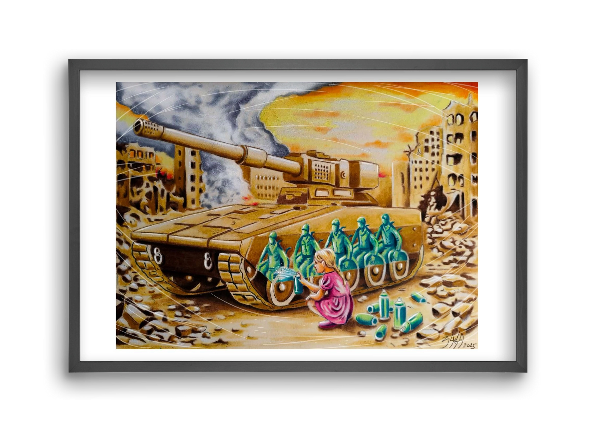 graffiti, 45x30 cm (45x30 cm), Fekete keret