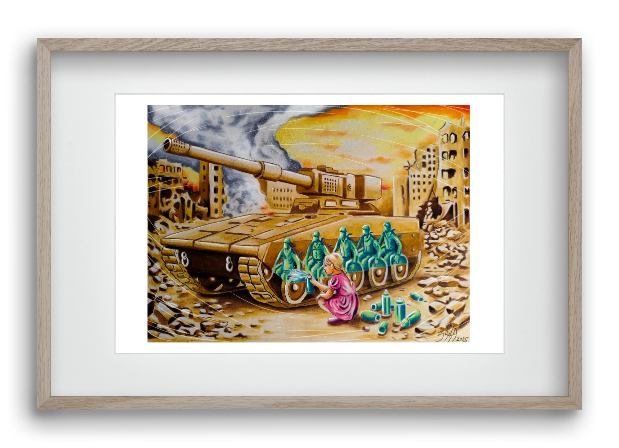graffiti, 60x40 cm (45x30 cm), Tölgy keret, paszpartuval