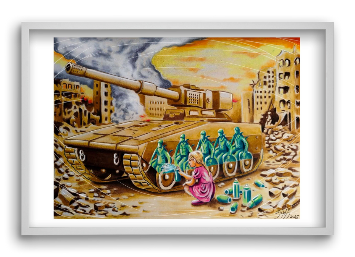 graffiti, 60x40 cm (60x40 cm), Fehér keret