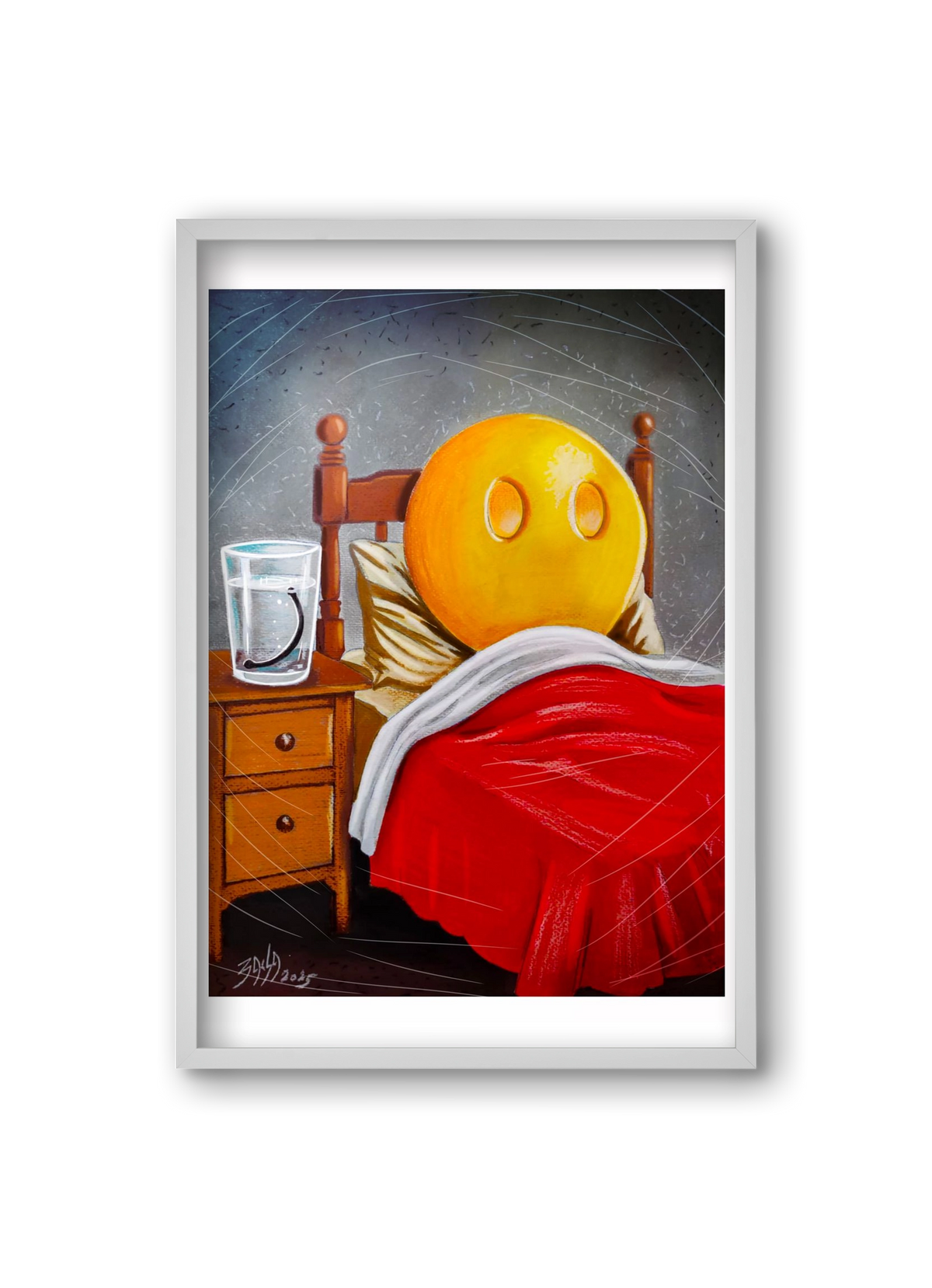 smiley, 20x30 cm (20x30 cm), Fehér keret