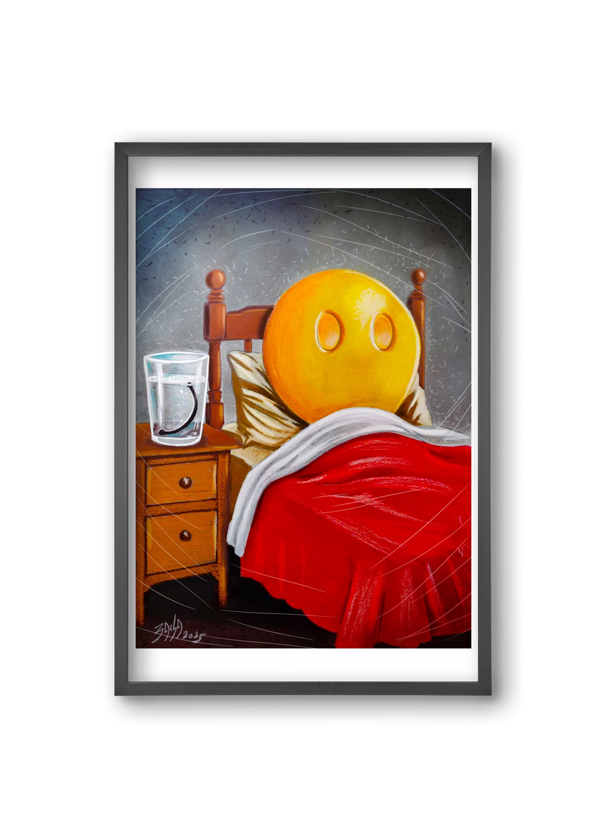 smiley, 20x30 cm (20x30 cm), Fekete keret