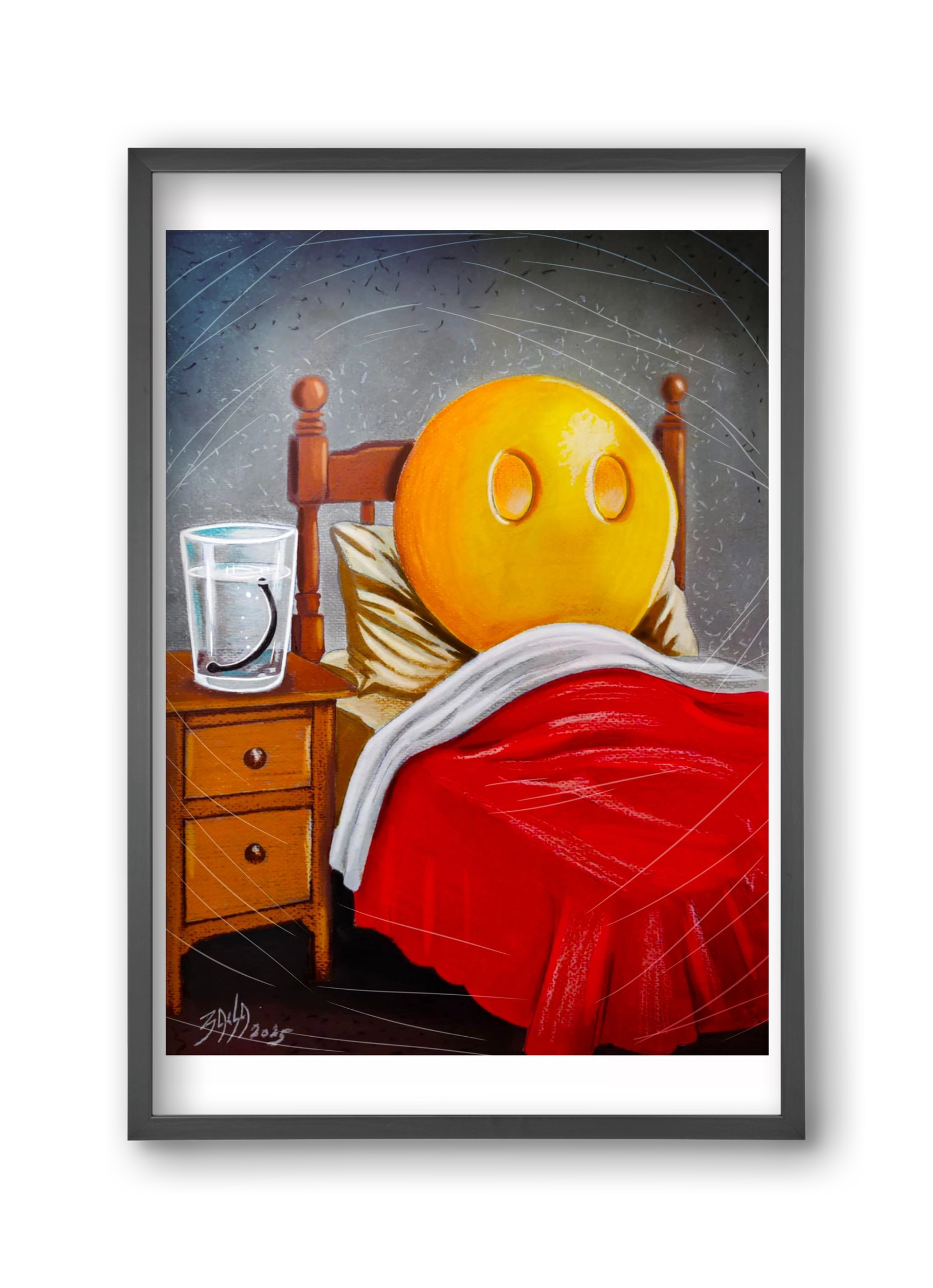 smiley, 30x45 cm (30x45 cm), Fekete keret