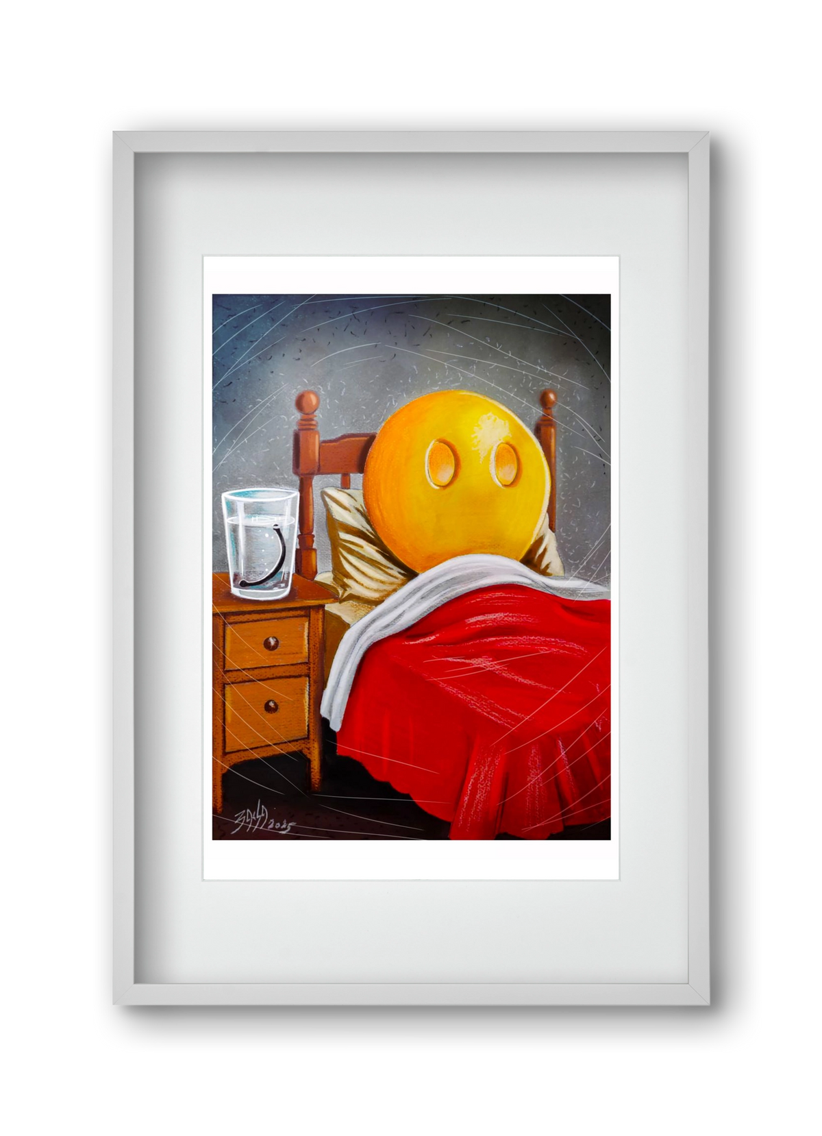 smiley, 30x45 cm (20x30 cm), Fehér keret, paszpartuval