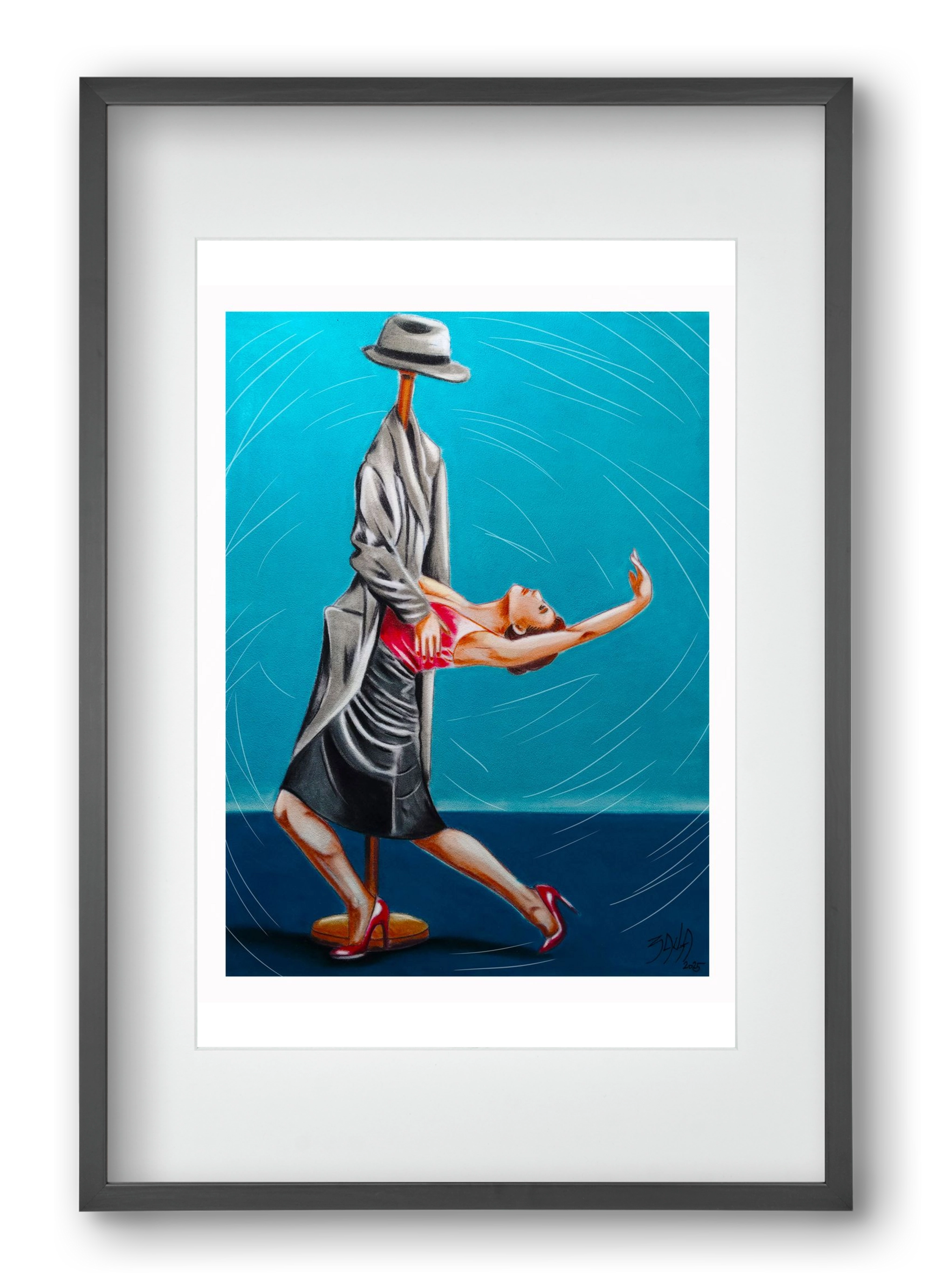 egyedül, 40x60 cm (30x45 cm), Fekete keret, paszpartuval