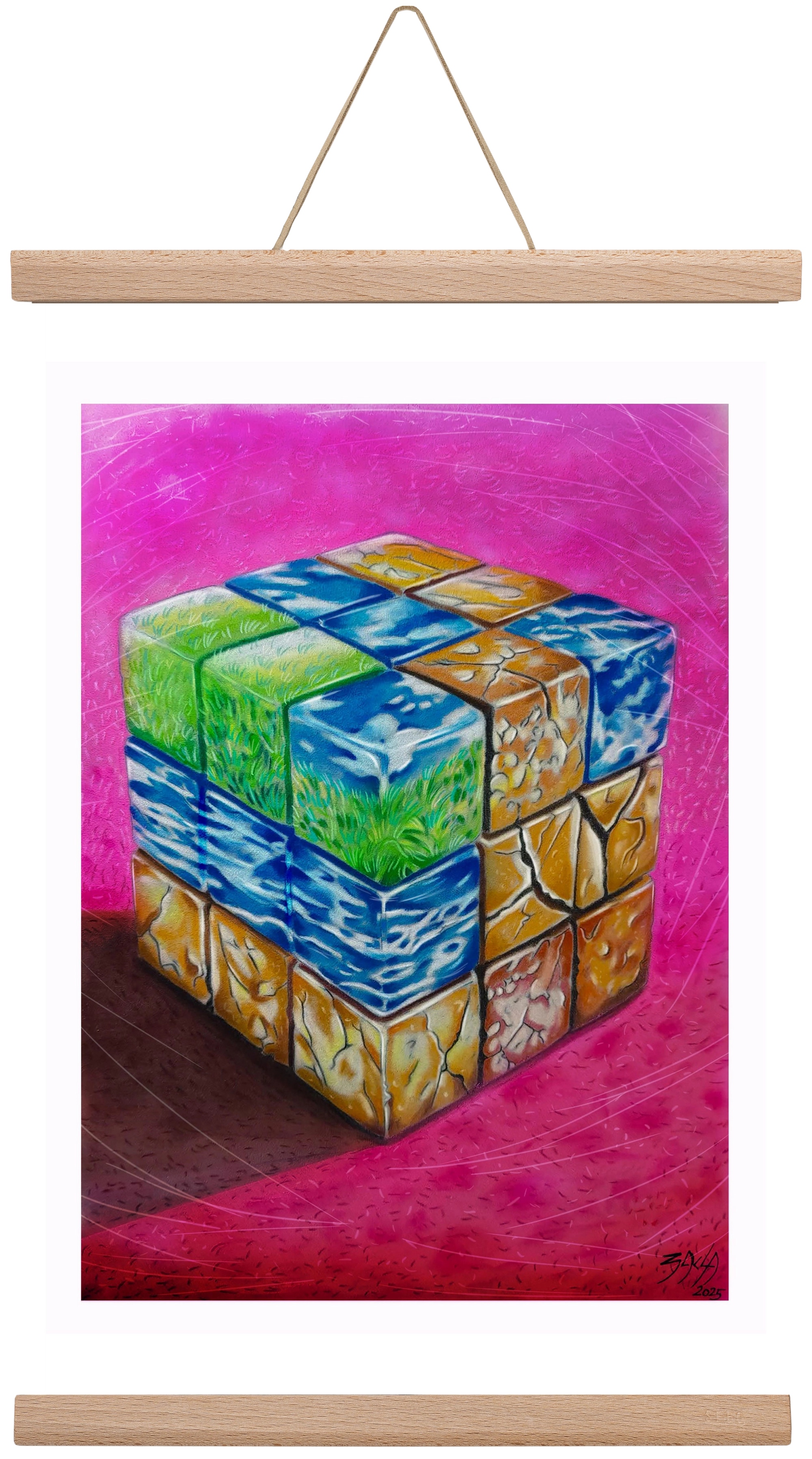 bűvös kocka, 30x45 cm (30x45 cm), Tölgy akasztó