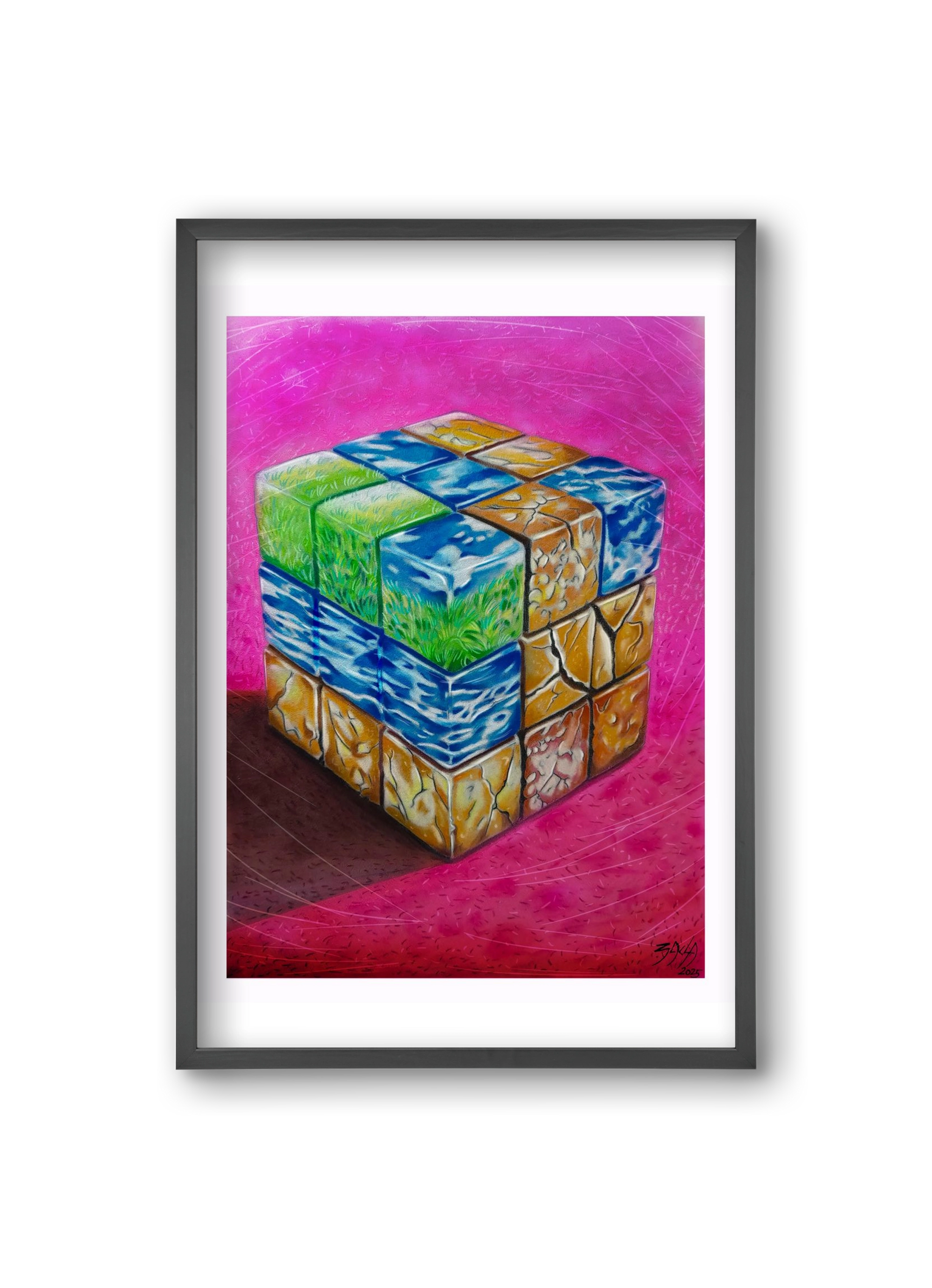 bűvös kocka, 20x30 cm (20x30 cm), Fekete keret