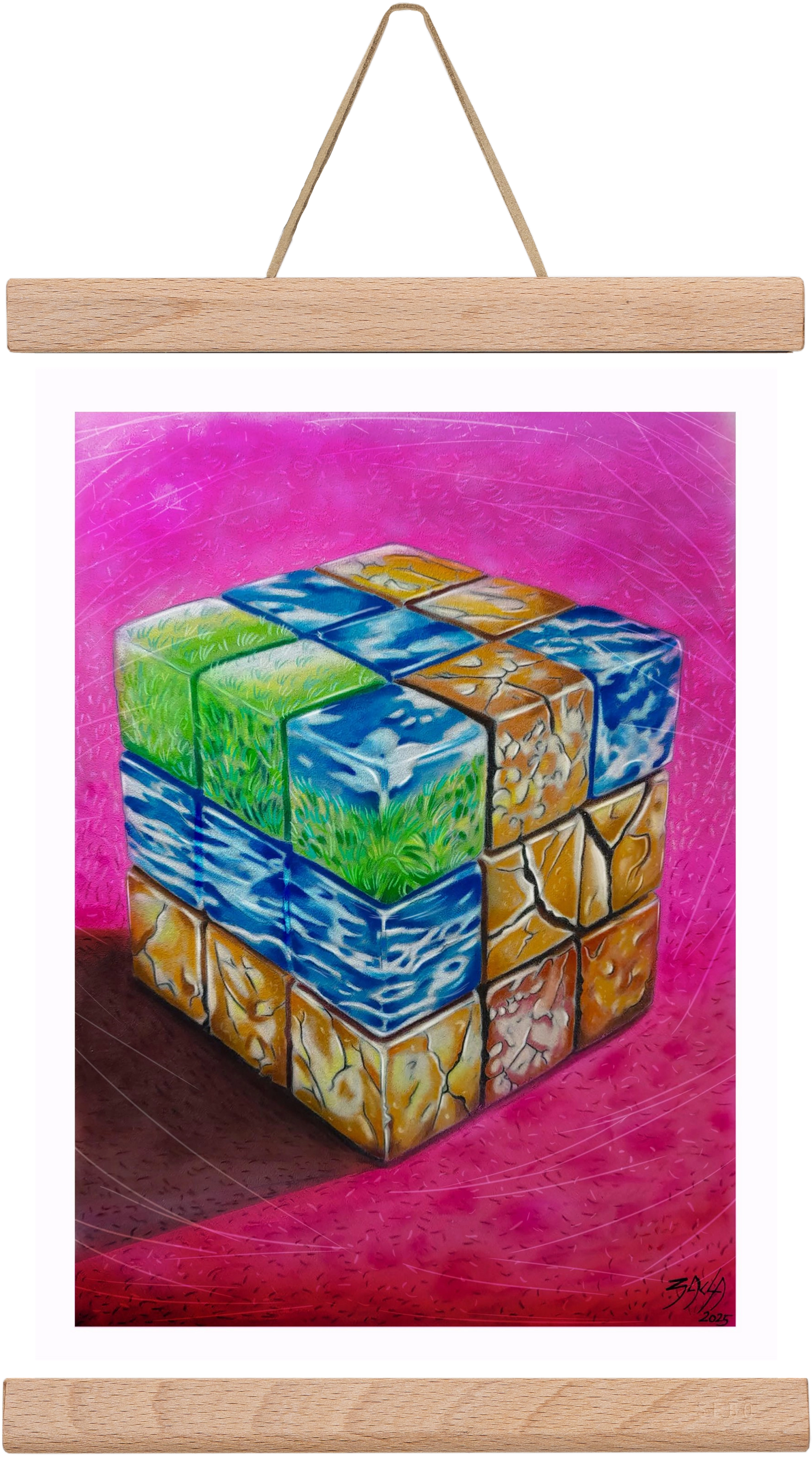 bűvös kocka, 20x30 cm (20x30 cm), Tölgy akasztó