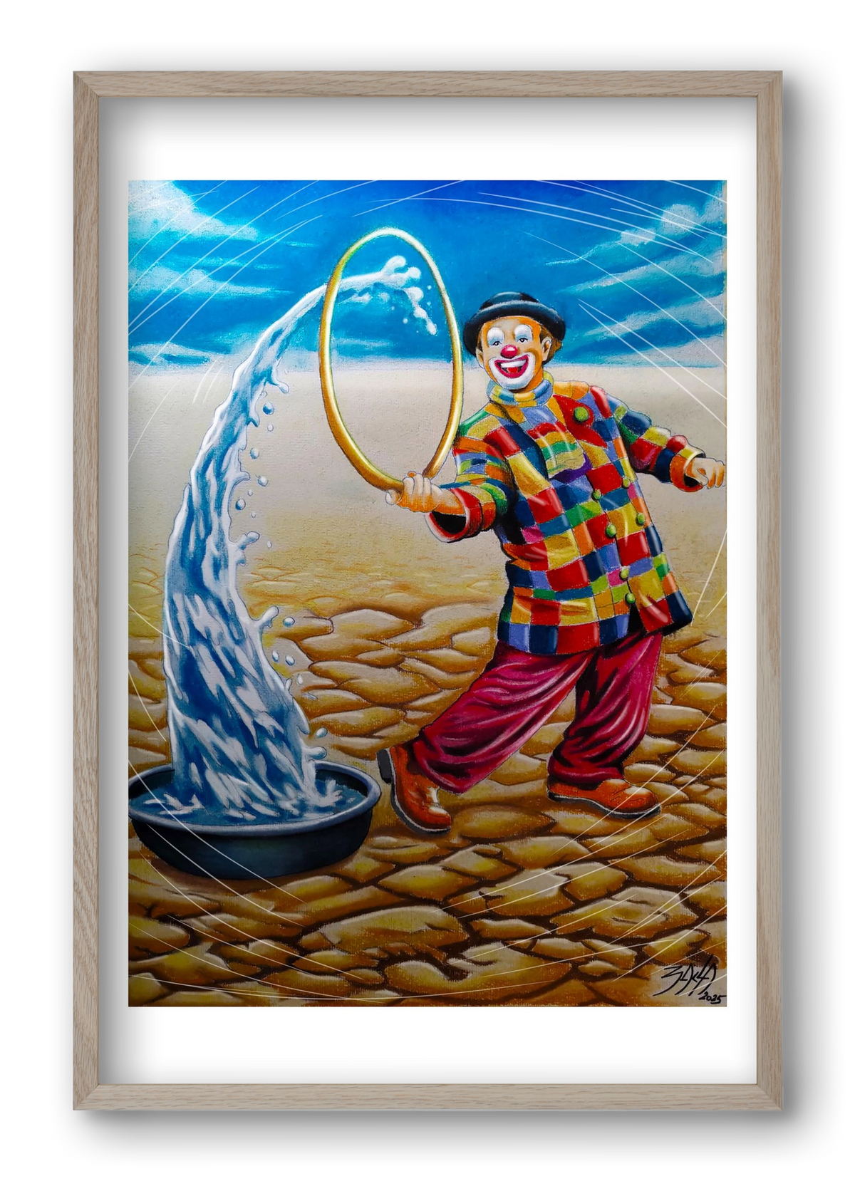 mutatvány, 40x60 cm (40x60 cm), Tölgy keret