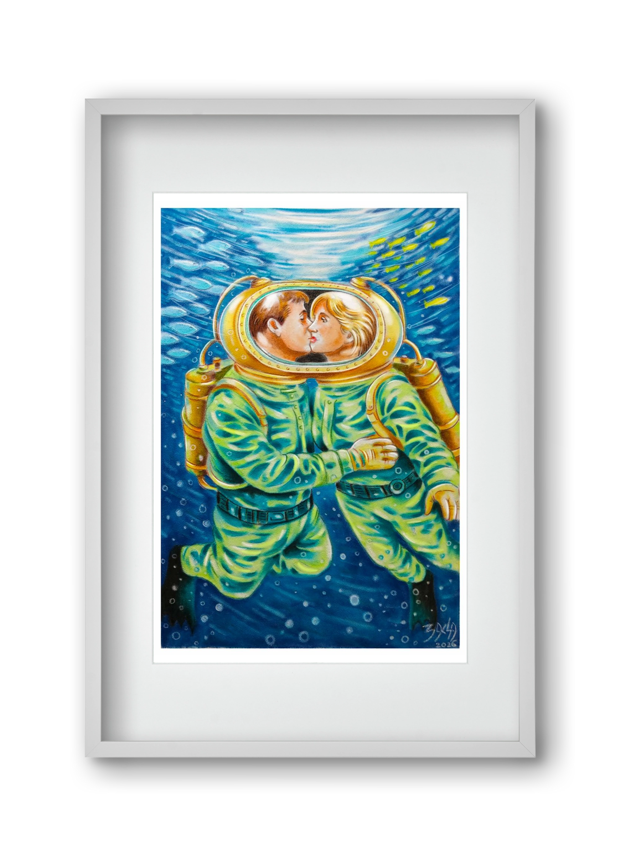 love, 30x45 cm (20x30 cm), Fehér keret, paszpartuval