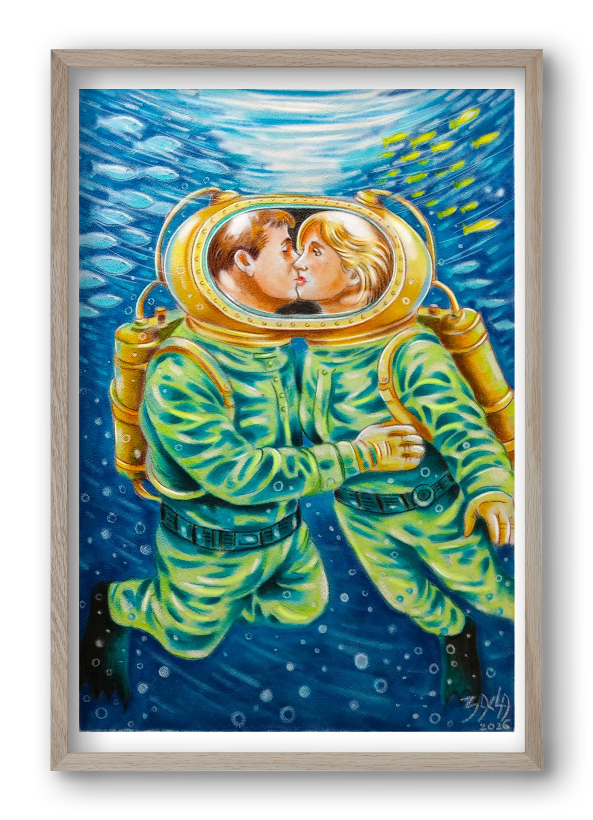 love, 40x60 cm (40x60 cm), Tölgy keret