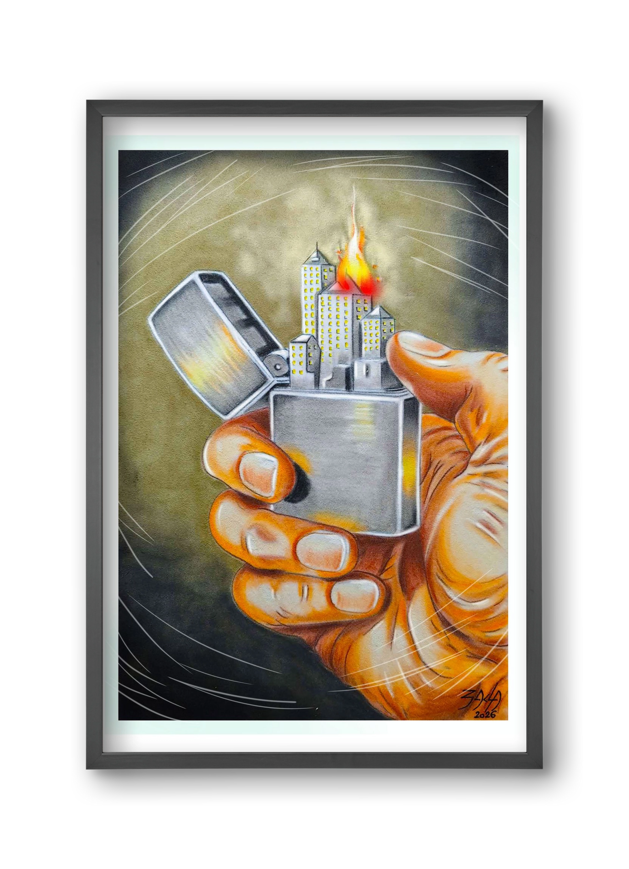 gas, 30x45 cm (30x45 cm), Fekete keret