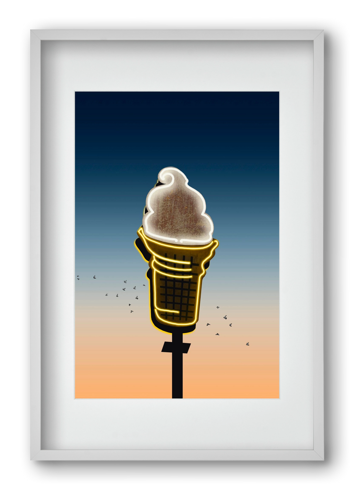 American neon, 40x60 cm (30x45 cm), Fehér keret, paszpartuval