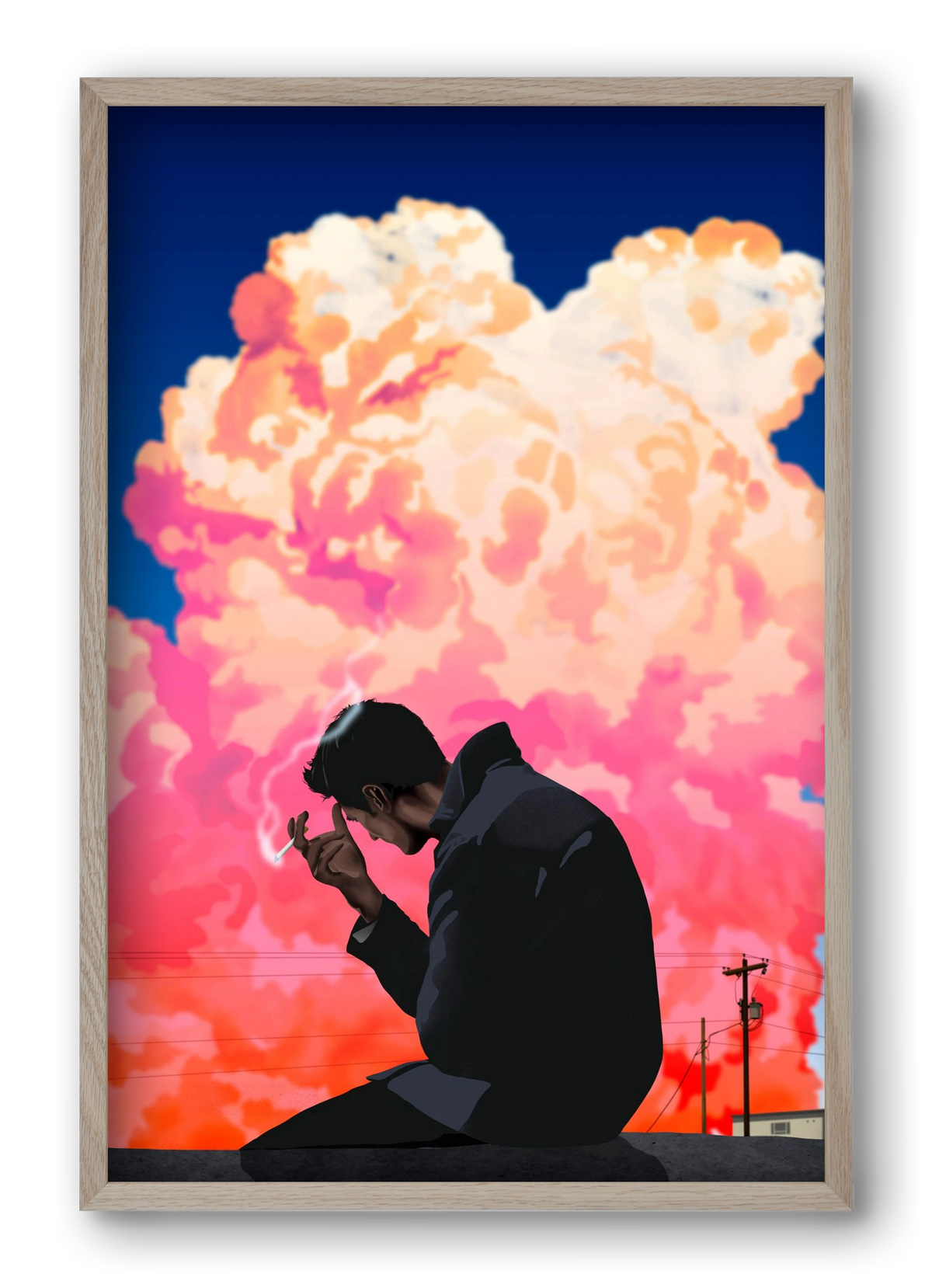 I, the storm, 40x60 cm (40x60 cm), Tölgy keret