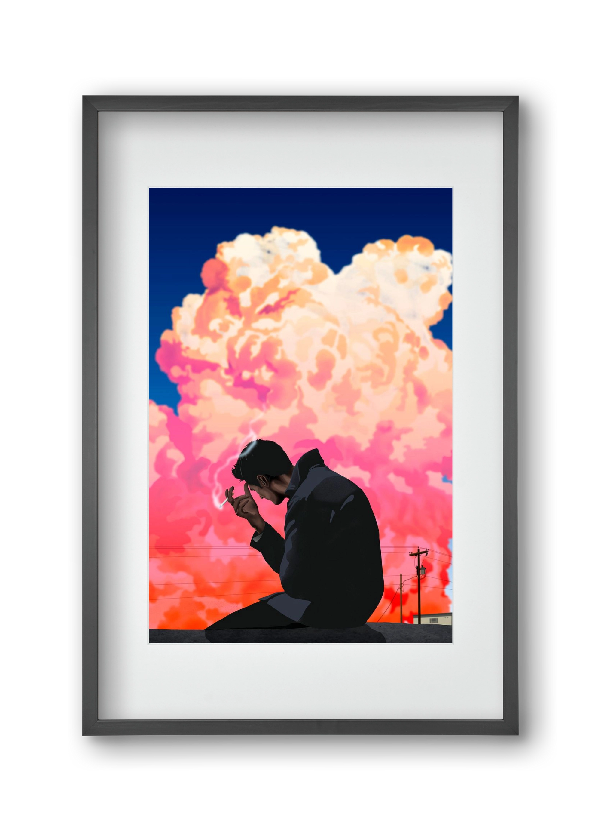 I, the storm, 30x45 cm (20x30 cm), Fekete keret, paszpartuval