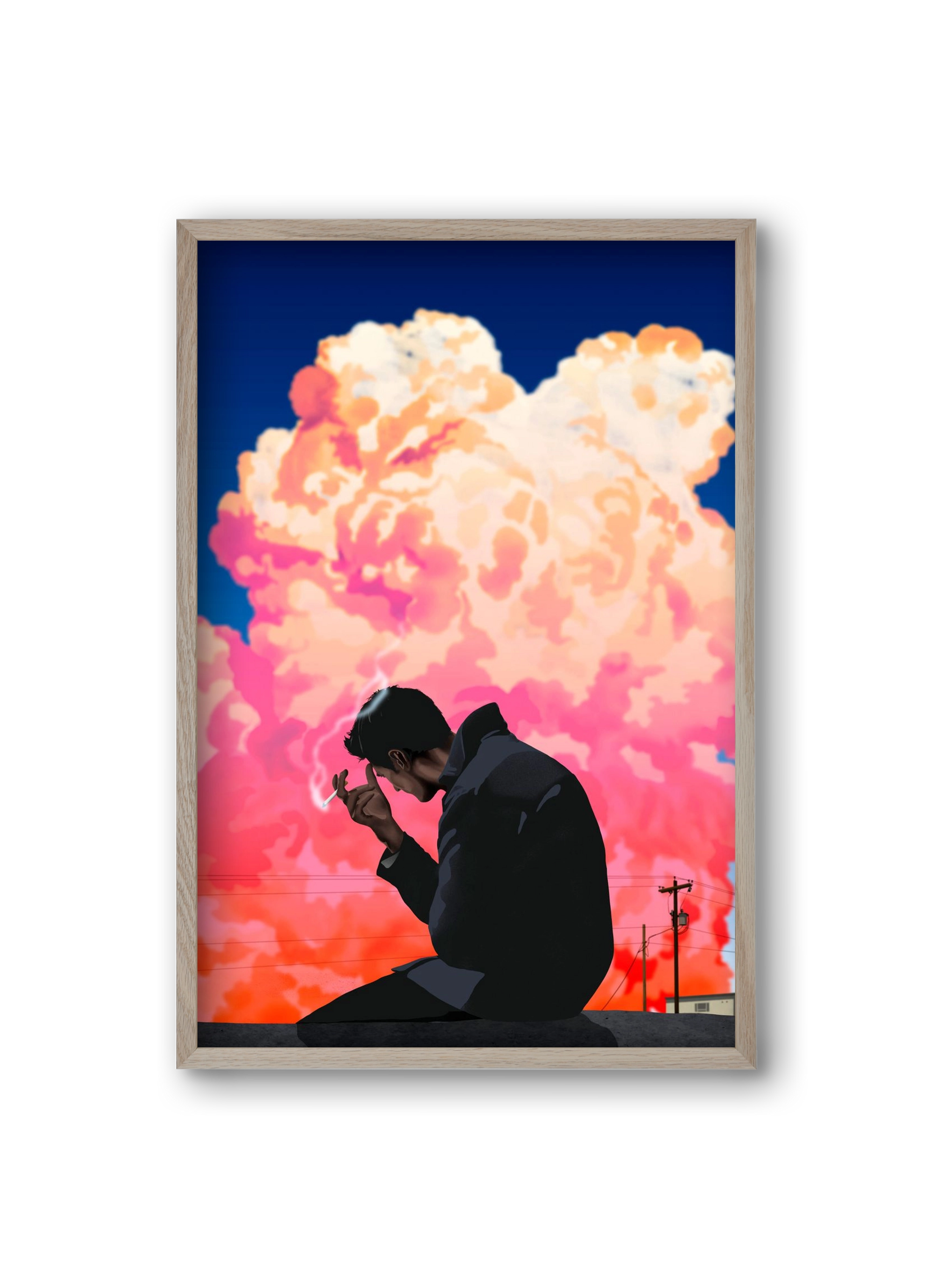 I, the storm, 20x30 cm (20x30 cm), Tölgy keret