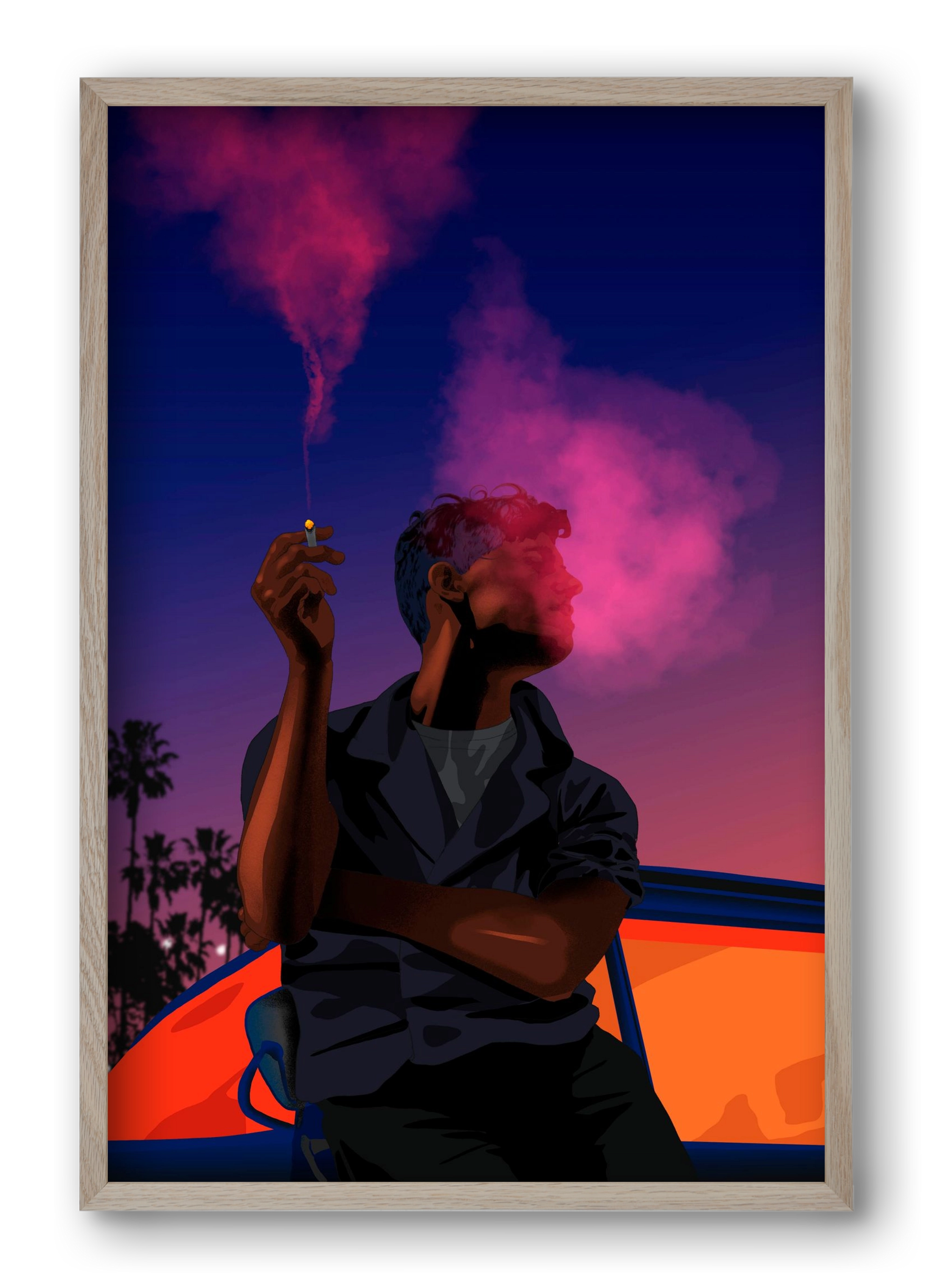 Waiting for you, 40x60 cm (40x60 cm), Tölgy keret